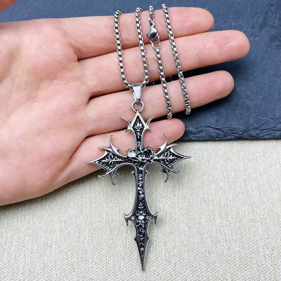 Japanese Brand Gothic Skeleton Cross Necklace Size ONE SIZE - 1 Thumbnail