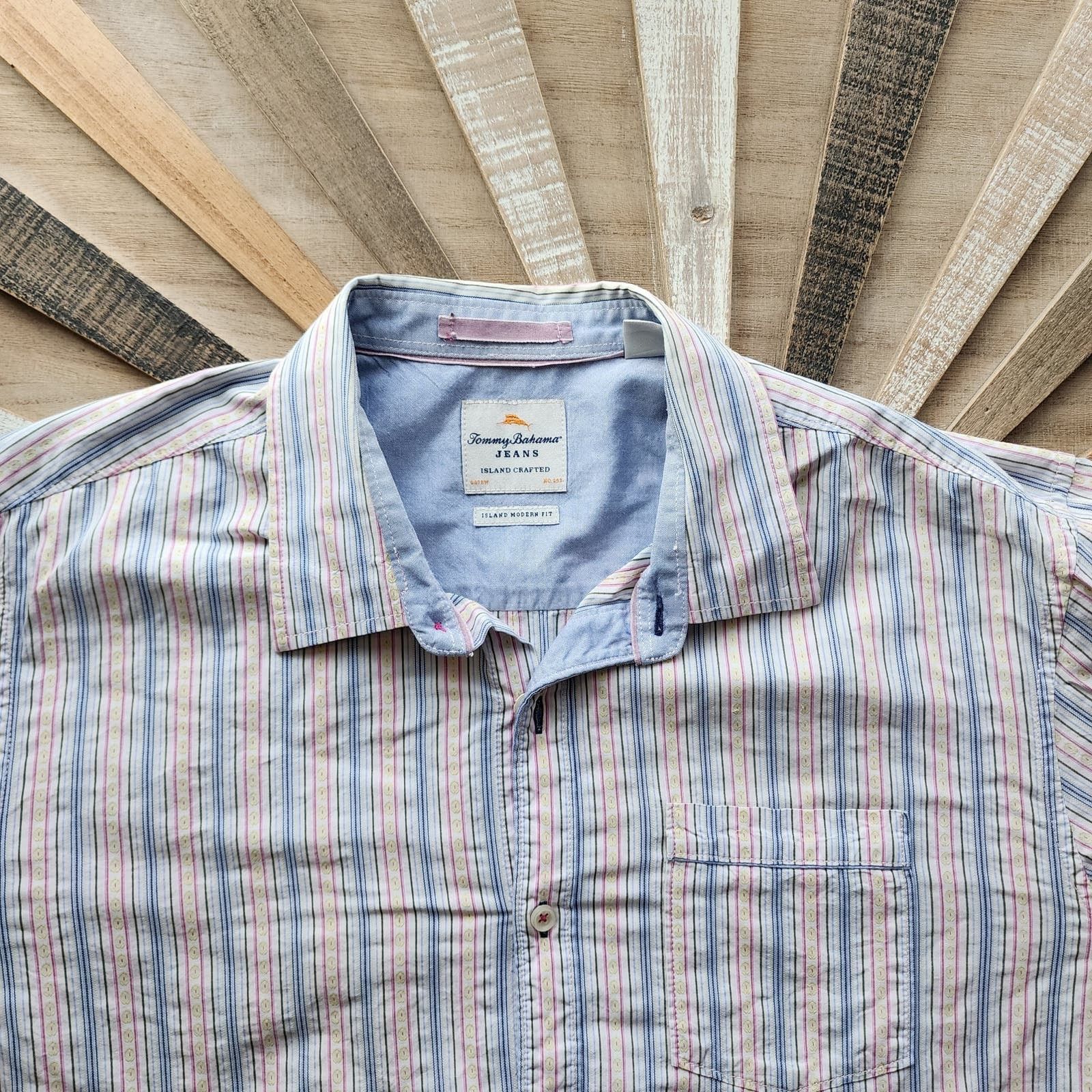 Tommy Bahama Tommy Bahama XL Men's Multicolor Striped Shirt Size US XL / EU 56 / 4 - 1 Thumbnail