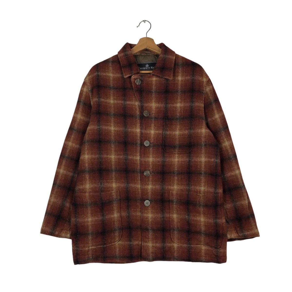 Japanese Brand 📌Vintage Wool Worker Jacket Zipper Crescent Max Tartan Size US M / EU 48-50 / 2 - 2 Thumbnail