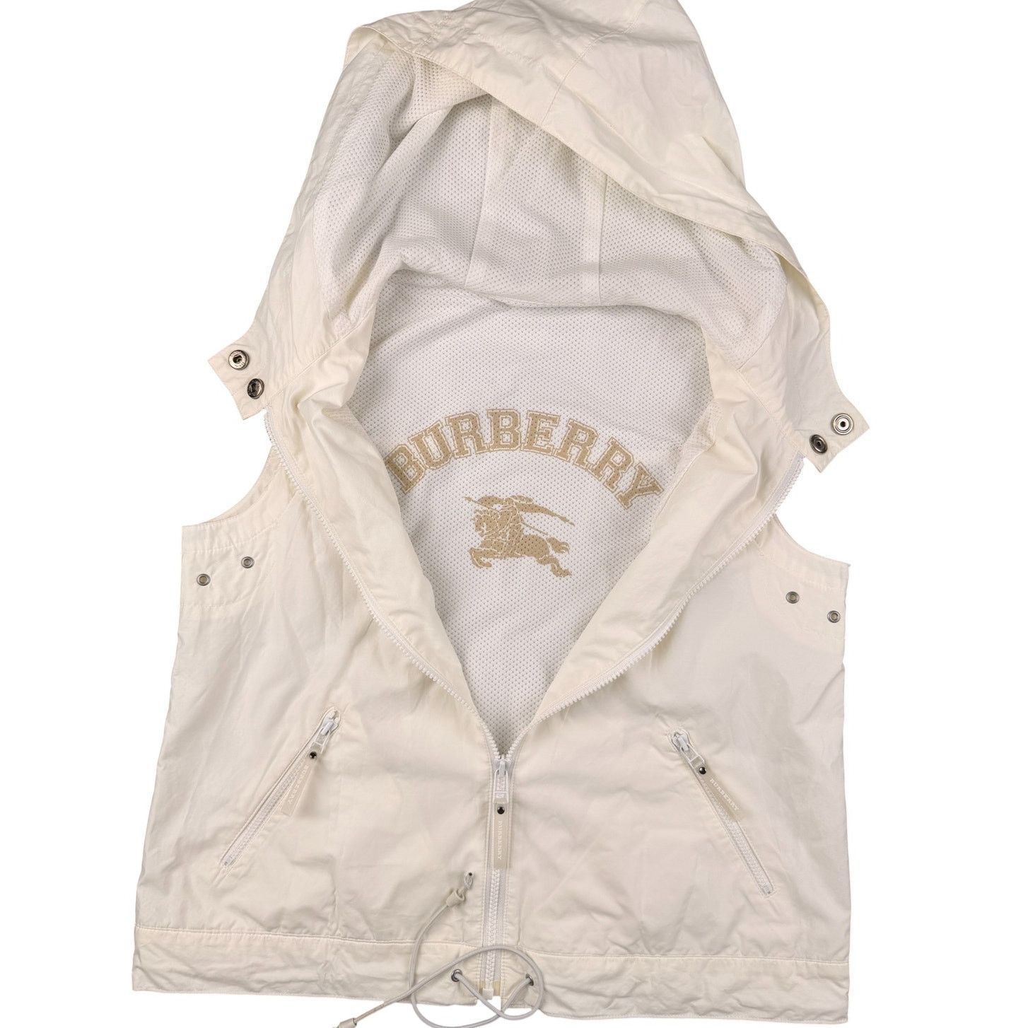 Burberry Burberry Hooded Lest Sleeveless White Vintage Vest XS Women Size US S / EU 44-46 / 1 - 1 Thumbnail