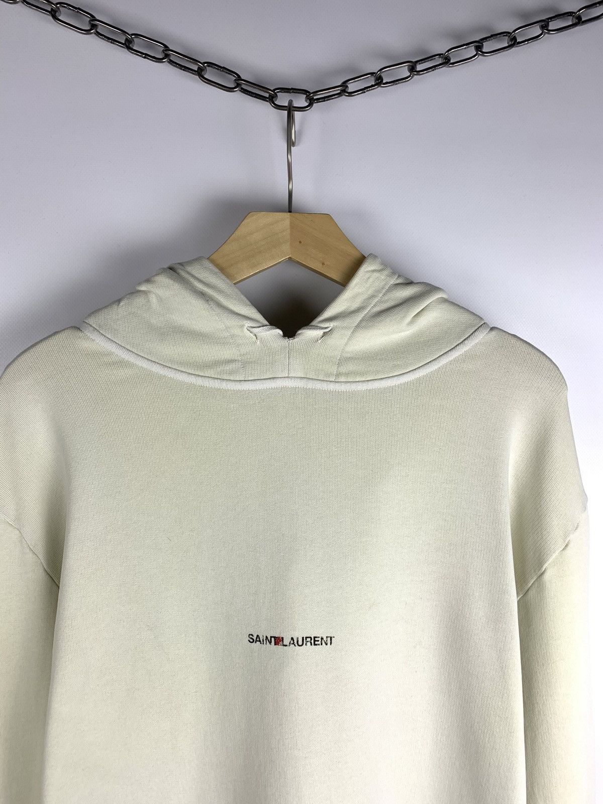 Saint Laurent Paris Saint Laurent Paris Hoodie Men’s Size M Cream Size US M / EU 48-50 / 2 - 2 Thumbnail