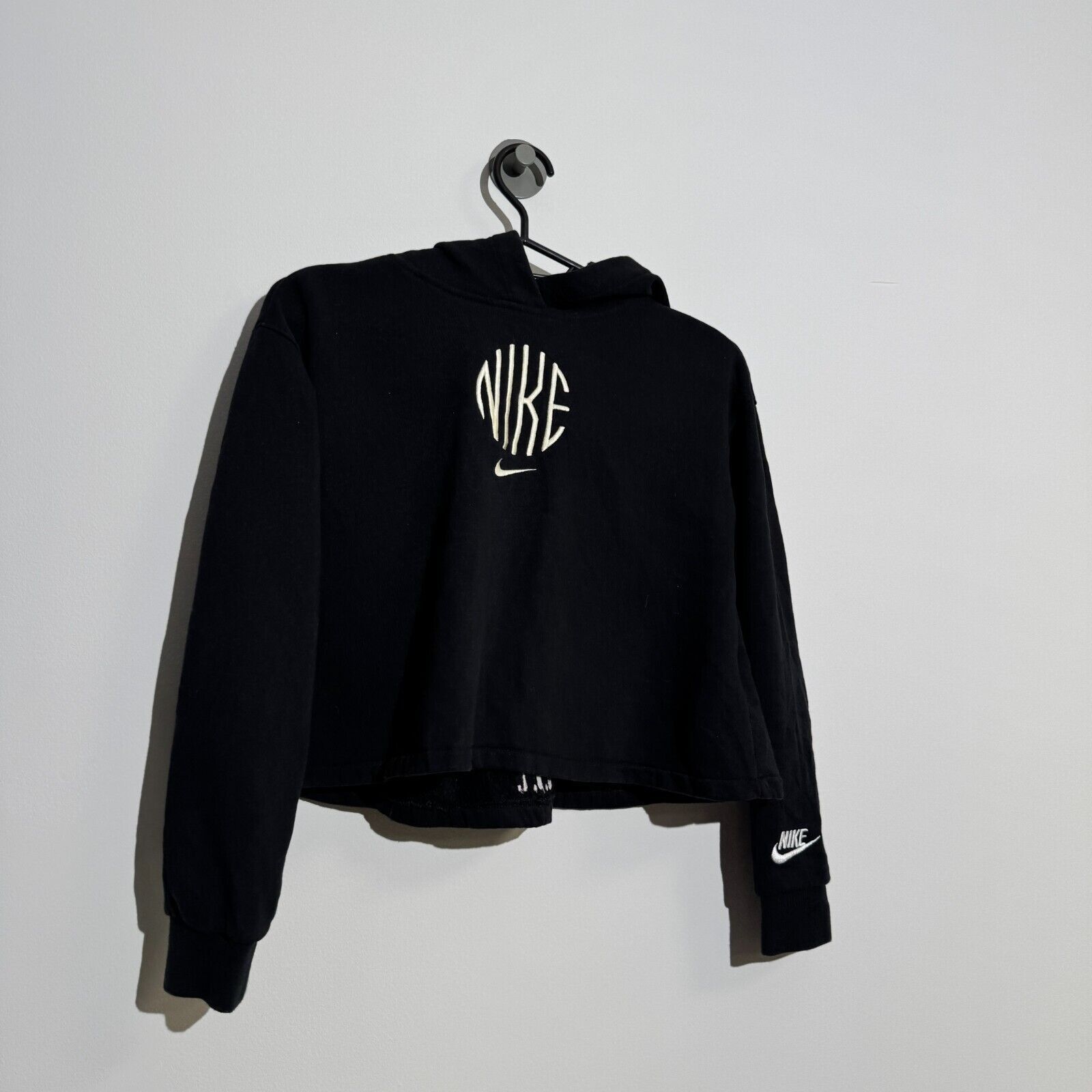 Nike Vintage Nike Women's XXS Black Cotton Hoodie 90s Running Size US M / EU 48-50 / 2 - 2 Thumbnail