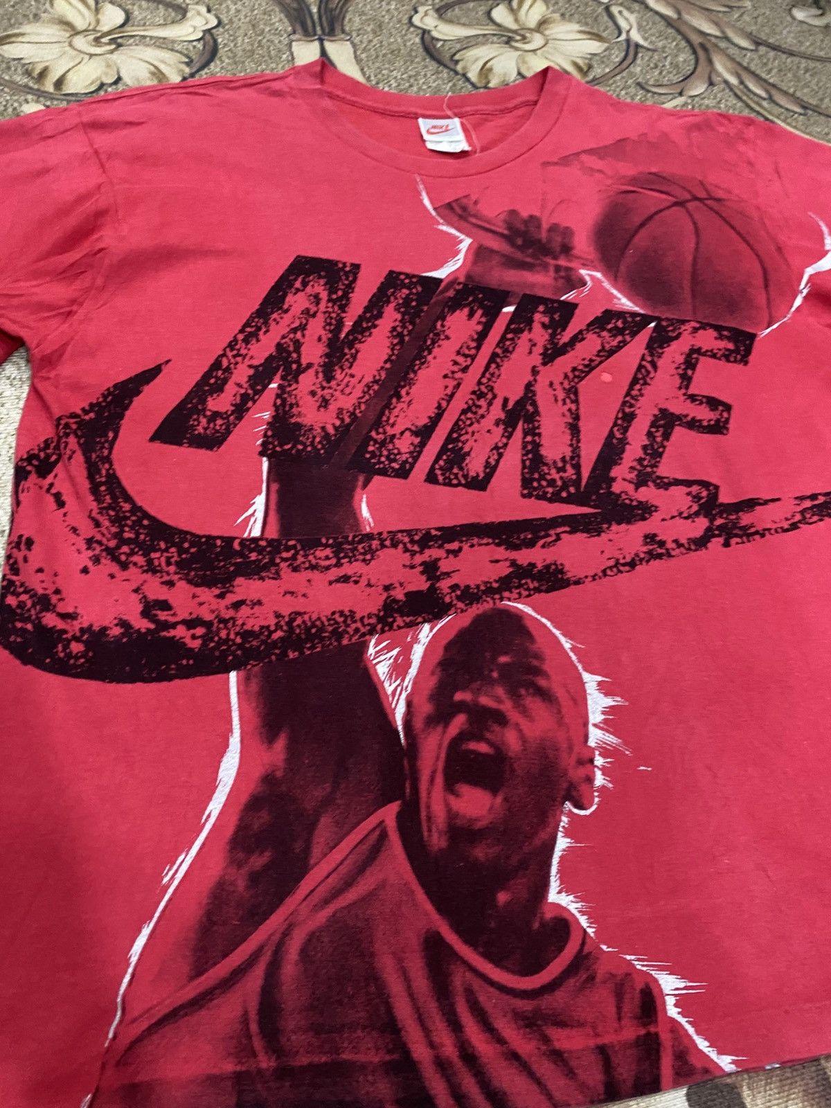 Jordan Brand × Nike × Vintage vtg overprint nike jordan shirt Size US XL / EU 56 / 4 - 2 Thumbnail