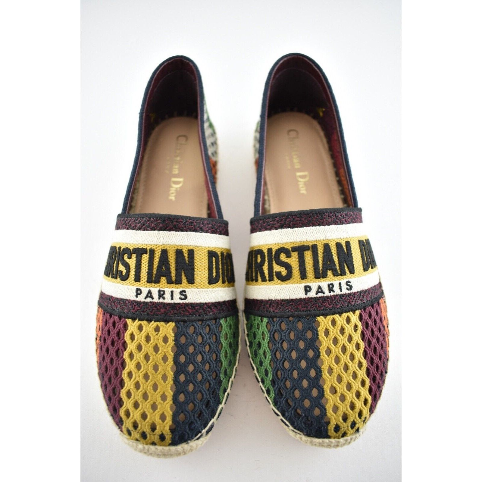 Dior Dior Granville Stripe Mesh Cotton Logo Embroidered Size US 9 / IT 39 - 4 Thumbnail