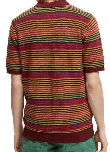 Designer × Scotch & Soda × Vintage Scotch & Soda Structured Knit Organic Cotton Polo Mens Small Size US S / EU 44-46 / 1 - 4 Thumbnail