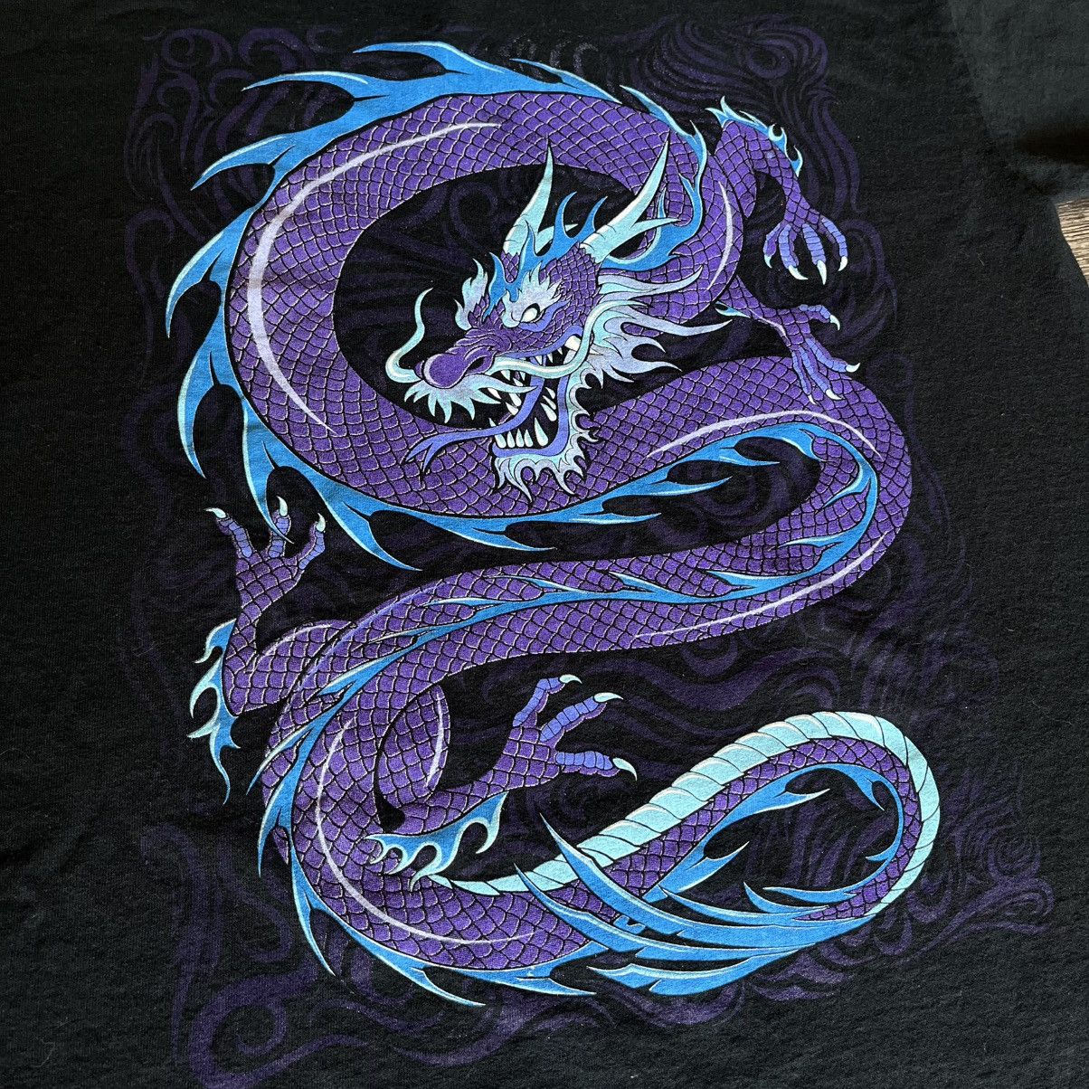 Affliction × Vintage Vintage 2000s Affliction Style Dragon Hardy Liquid Blue Tee Size US M / EU 48-50 / 2 - 3 Thumbnail