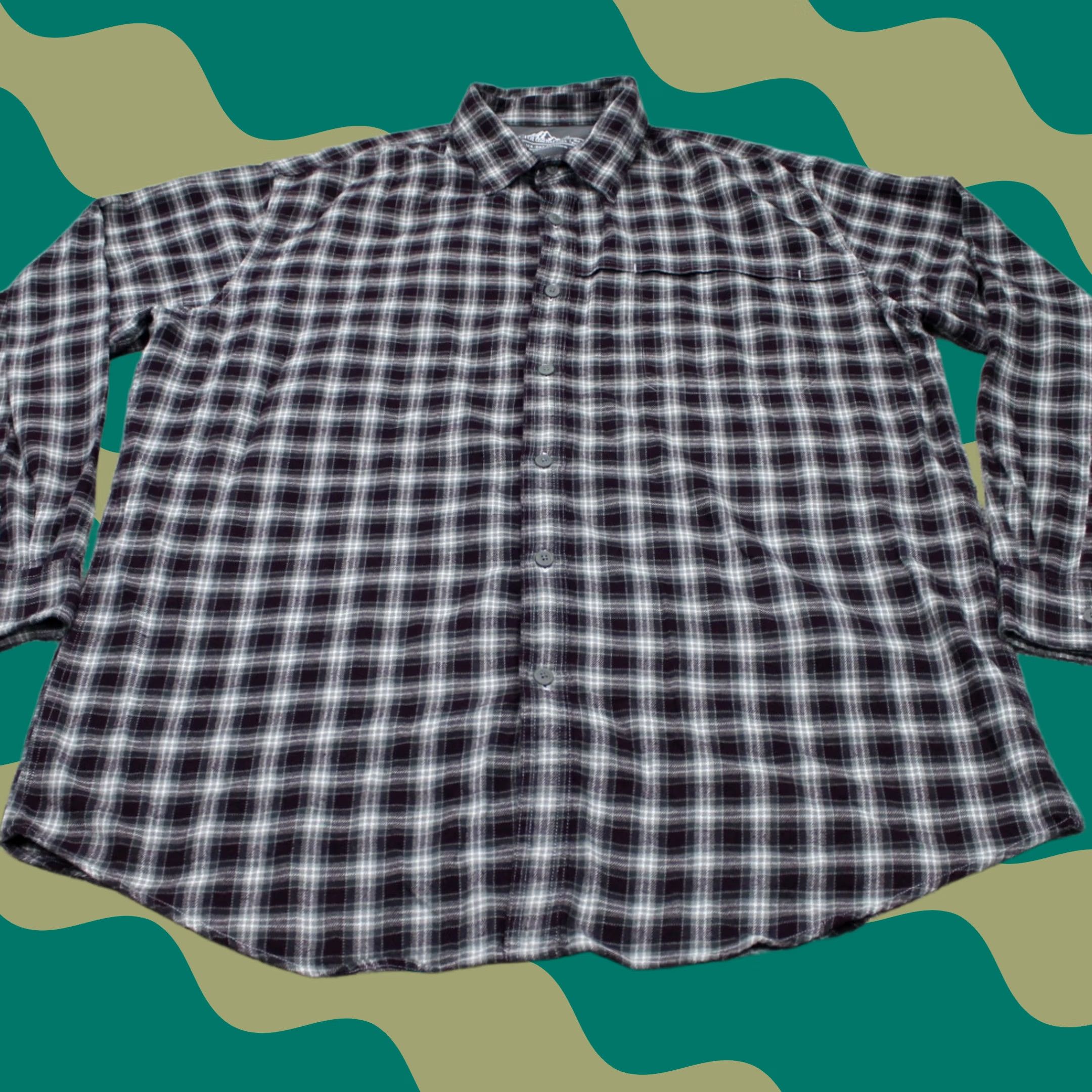 Croft & Barrow Croft & Barrow Shirt Mens XL Blue/White Quick Dry Flannel Vented S/S Button Up Size US XL / EU 56 / 4 - 1 Thumbnail