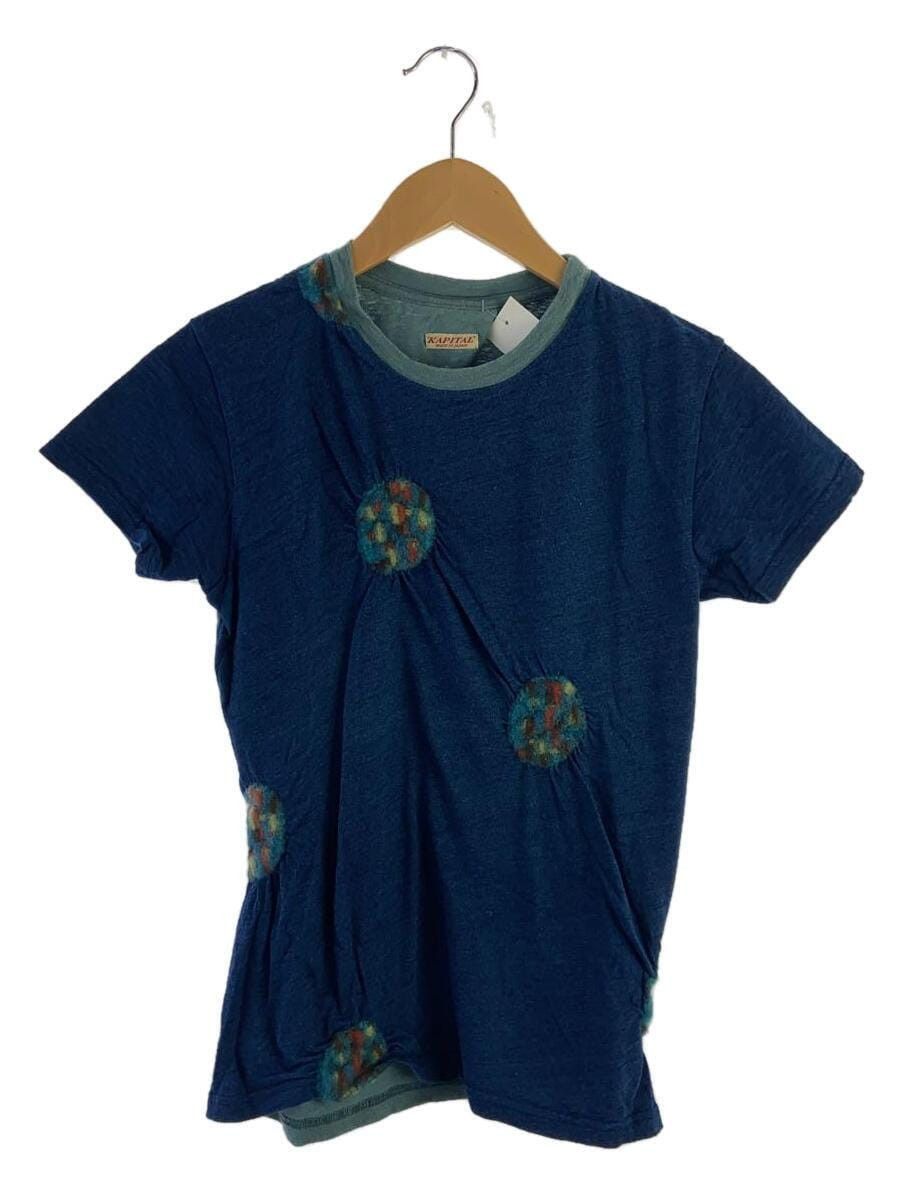 image of Kapital Fuzzy Circle Shirt in Blue, Men's (Size Small)