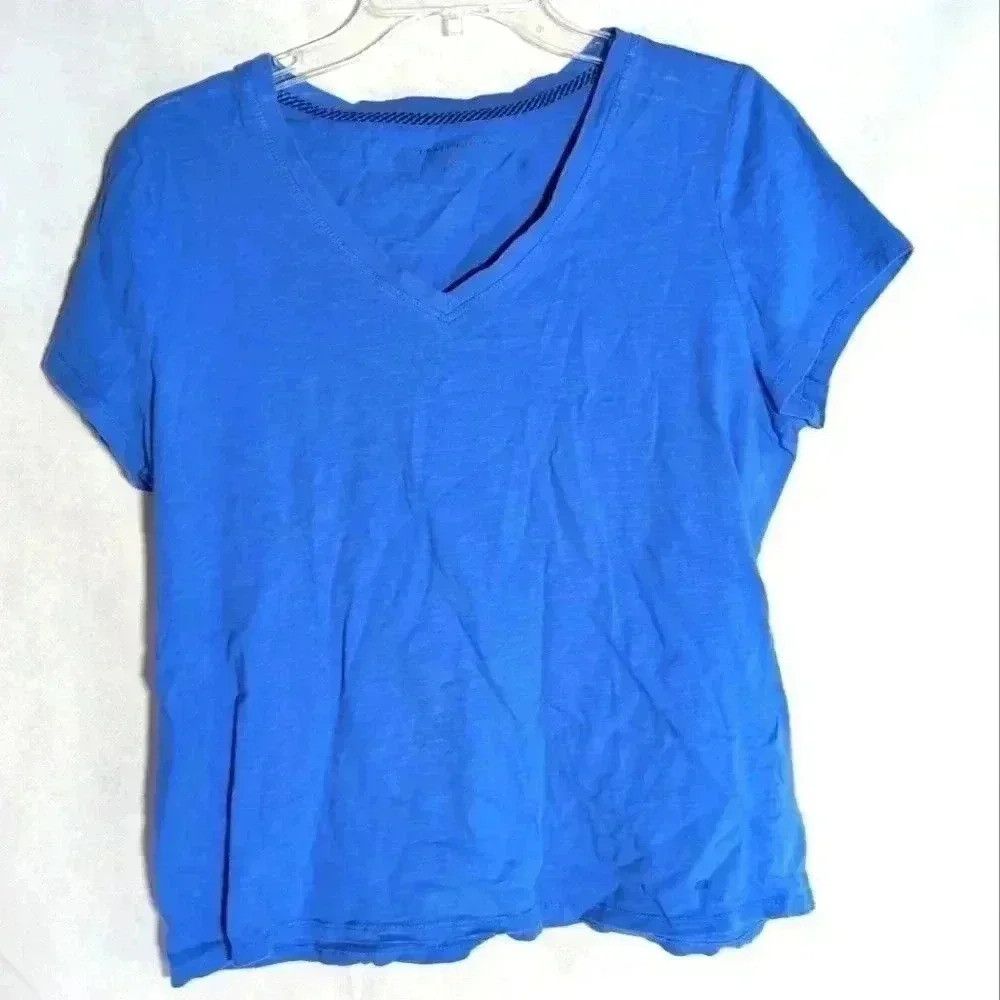 Tommy Hilfiger Ladies Blue Tommy Hilfiger V neck tshirt sz L Size L / US 10 / IT 46 - 1 Thumbnail