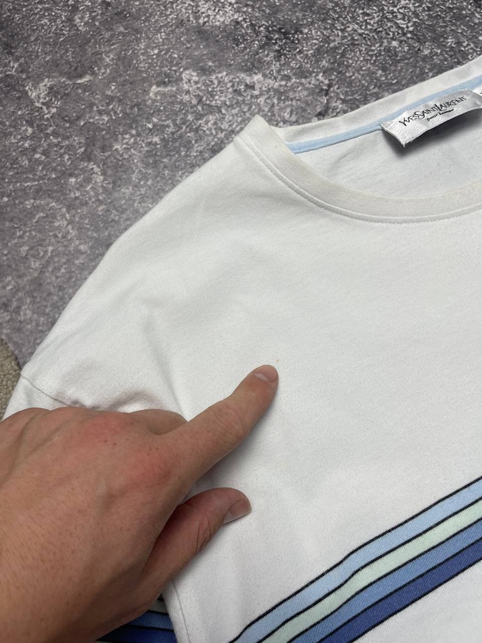 Yves Saint Laurent Yves Saint Laurent Pour Homme Striped Tee Size US XXL / EU 58 / 5 - 5 Thumbnail