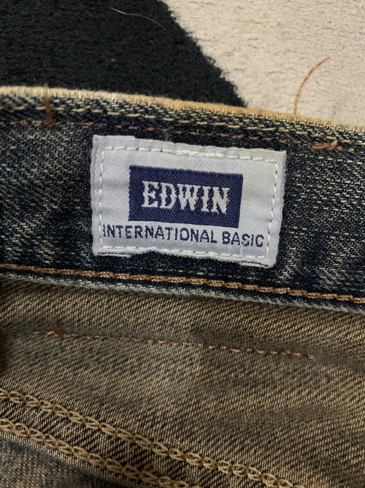 Edwin Vintage Y2K Edwin 403 Yellow Mud Wash Loose Distressed Jeans Size US 35 - 20 Thumbnail