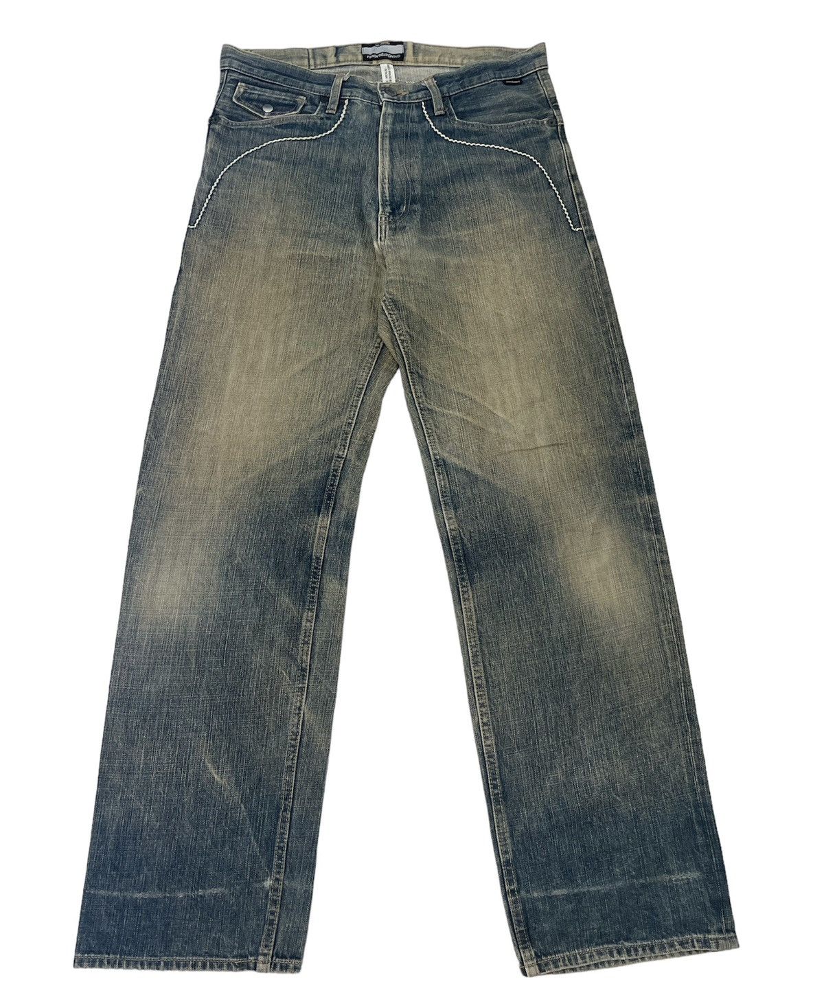 image of If Six Was Nine x Le Grande Bleu L G B Montage Mudmax Rusty Style Denim in Yellow/Blue/Rust (Size 3
