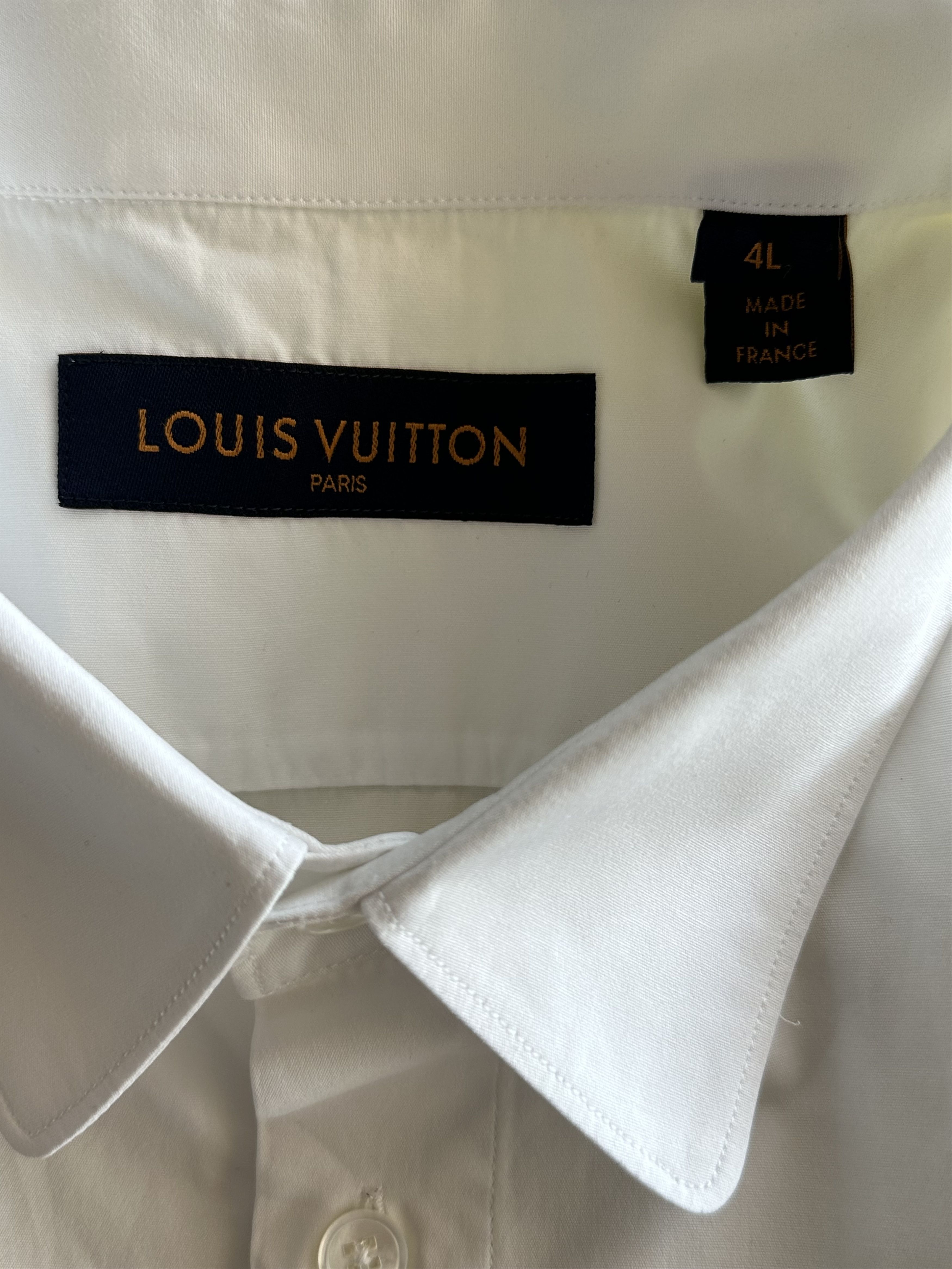 Louis Vuitton Louis Vuitton Nigo White Embroidered Logo Button Up Shirt Size US XXL / EU 58 / 5 - 3 Thumbnail