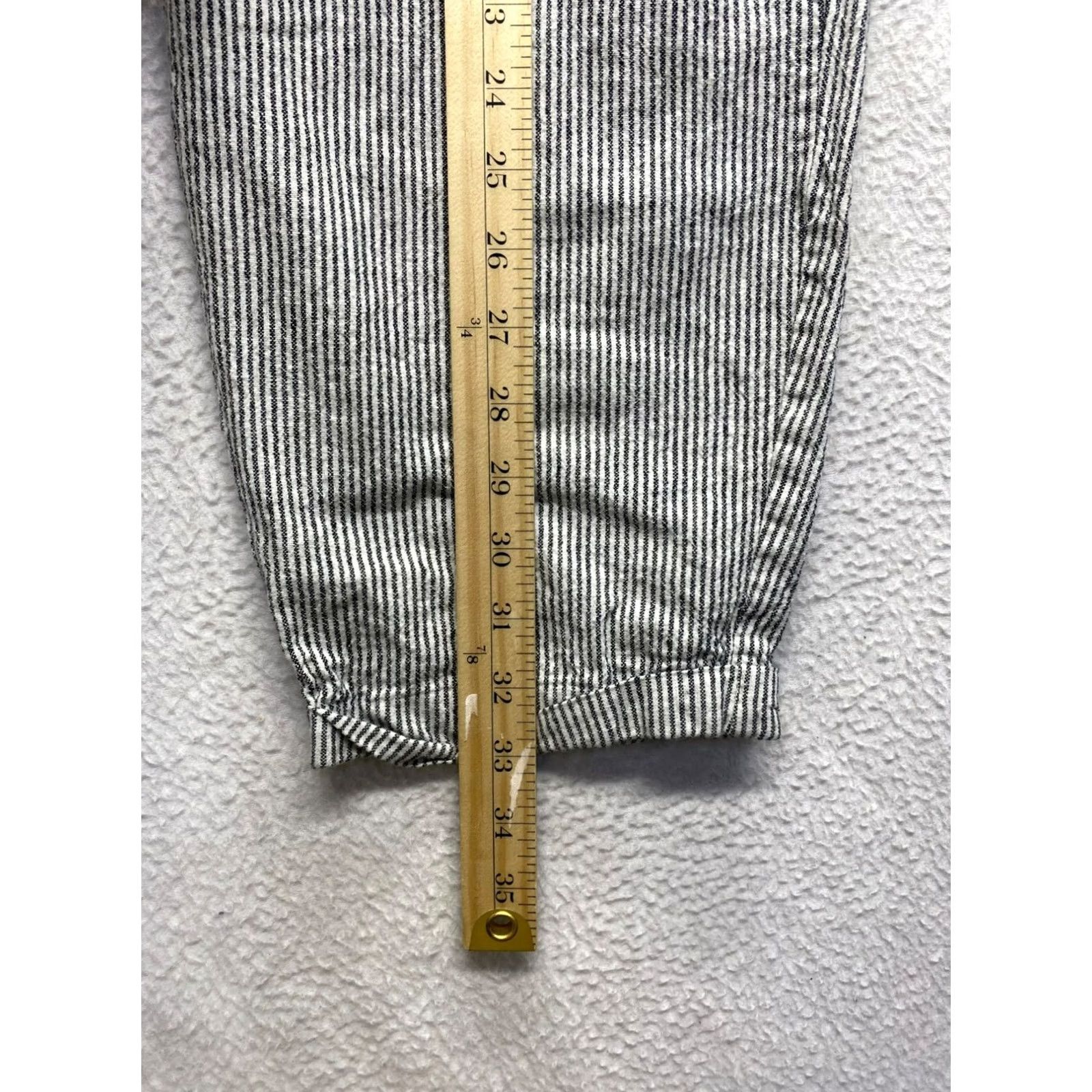 J.Crew J.Crew Womens Striped Linen/Cotton Blend Elastic-Waist Pants 14 Black Womens Mens? Size 36" / US 14 / IT 50 - 7 Thumbnail