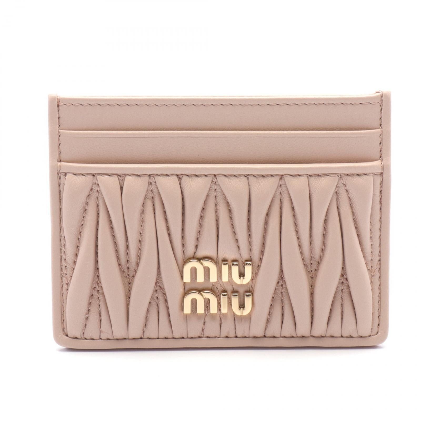Miu Miu Miu Miu Matelasse Card Case Leather Pink Size ONE SIZE - 1 Thumbnail