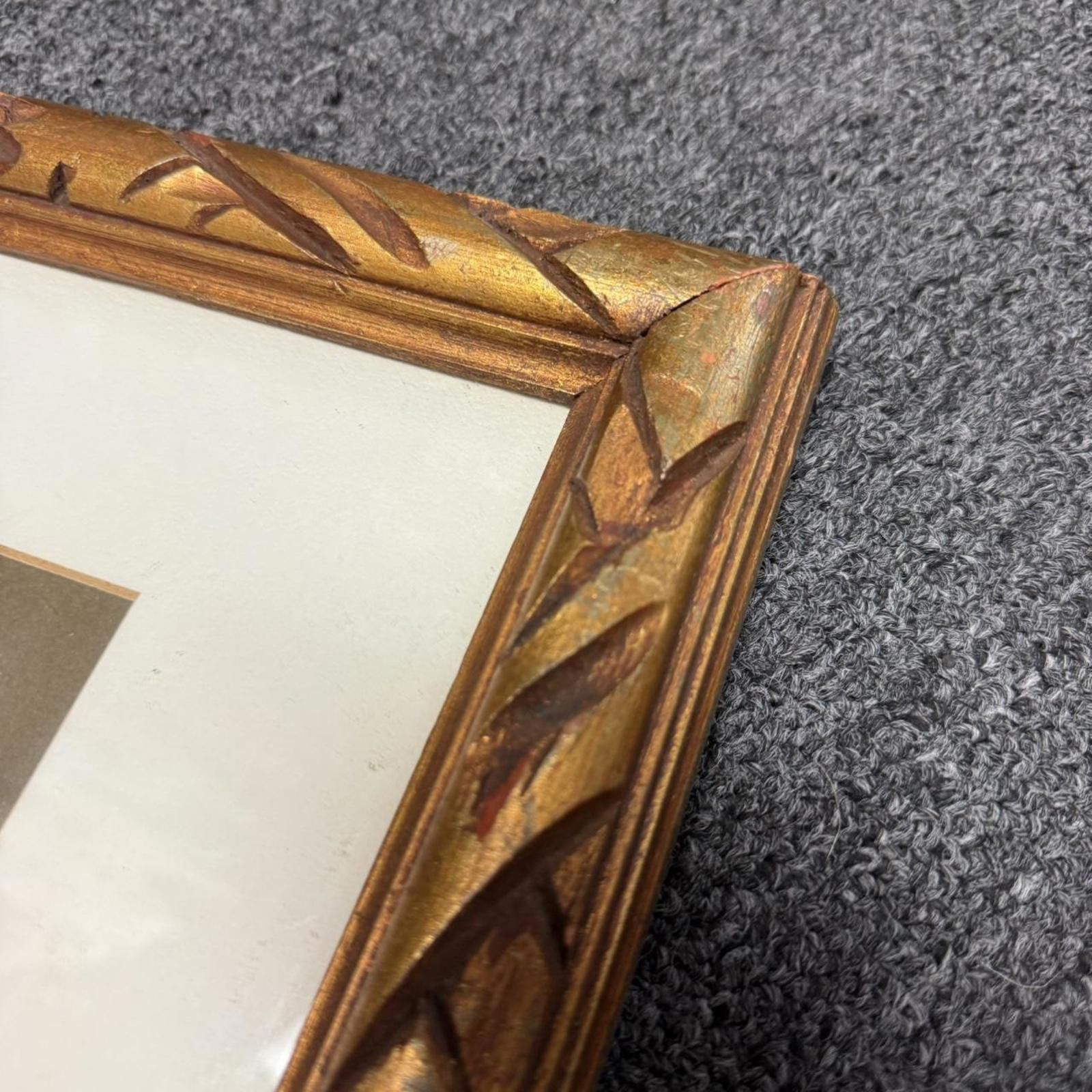 Other Vintage Milton Goldman Signed Framed Girl with Rose Artwork Size ONE SIZE - 4 Thumbnail