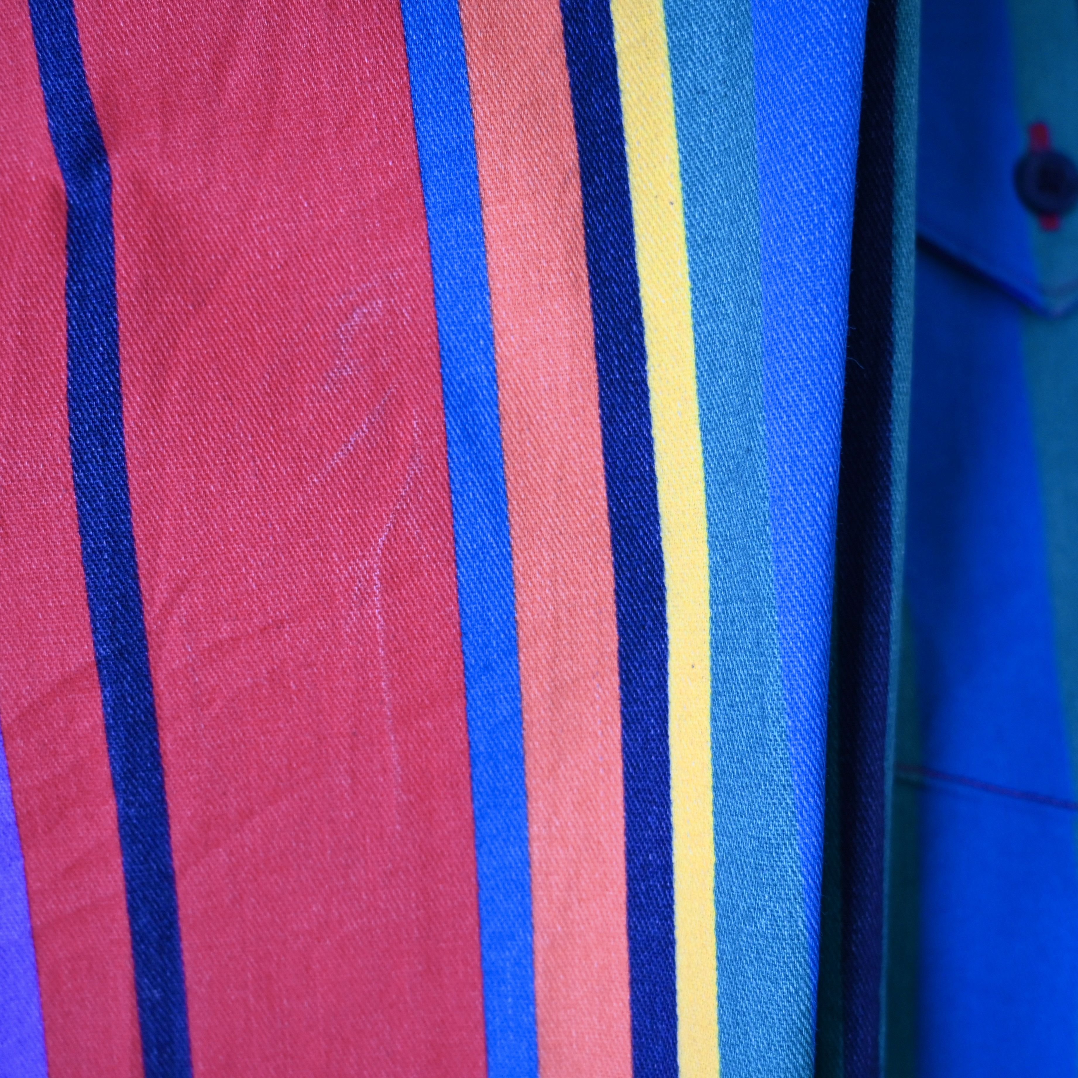 Vintage VTG 90s Wrangler Brushpopper cape shirt rainbow stripe 17.5 Size US XL / EU 56 / 4 - 14 Thumbnail