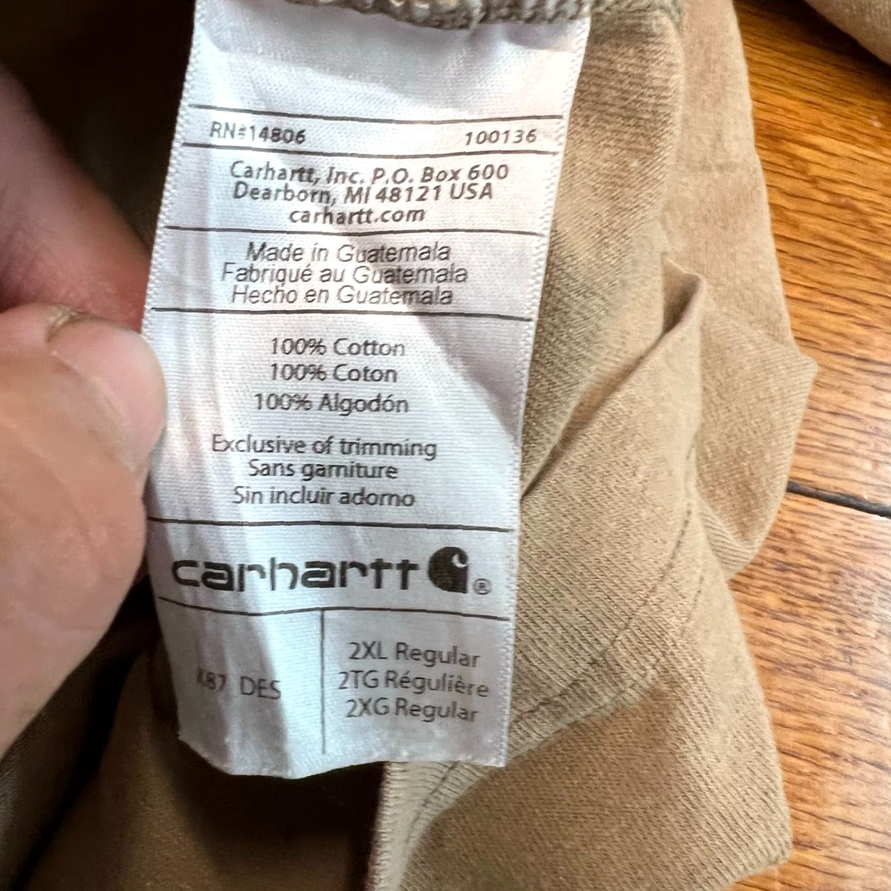 Carhartt Carhartt K87 Pocket T Shirt Mens Size 2XL Tan Short Sleeve Vintage Size US XXL / EU 58 / 5 - 6 Thumbnail