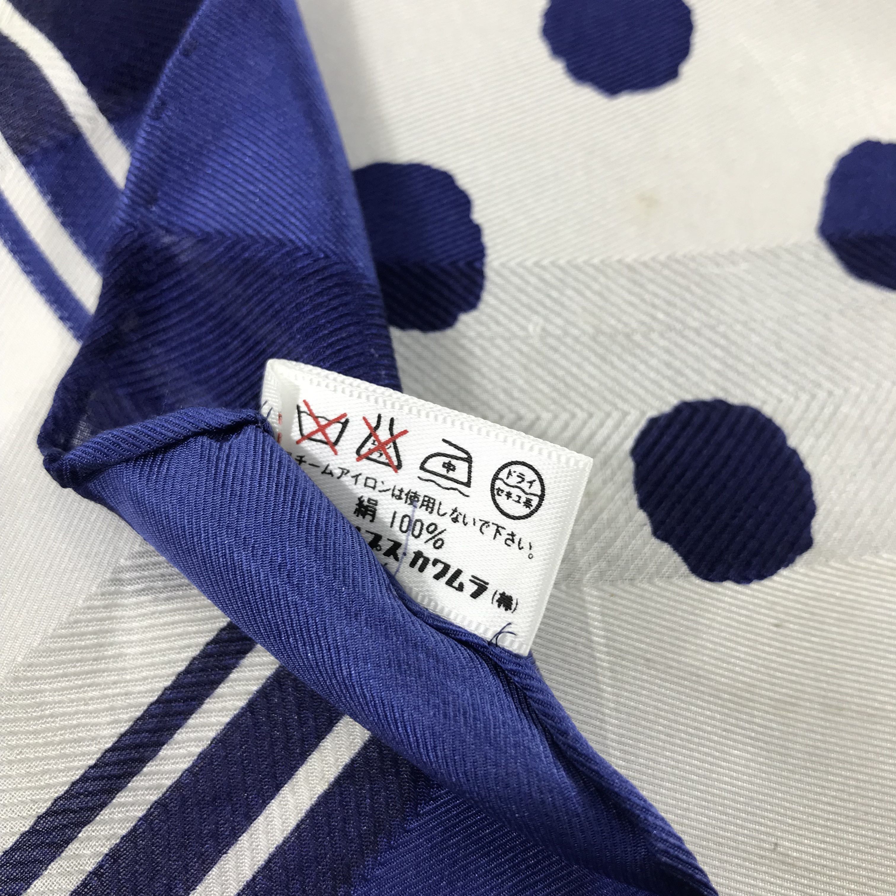Japanese Brand Kimijima Polka Dots Slit Thread Silk Scarf M173 Size ONE SIZE - 7 Thumbnail