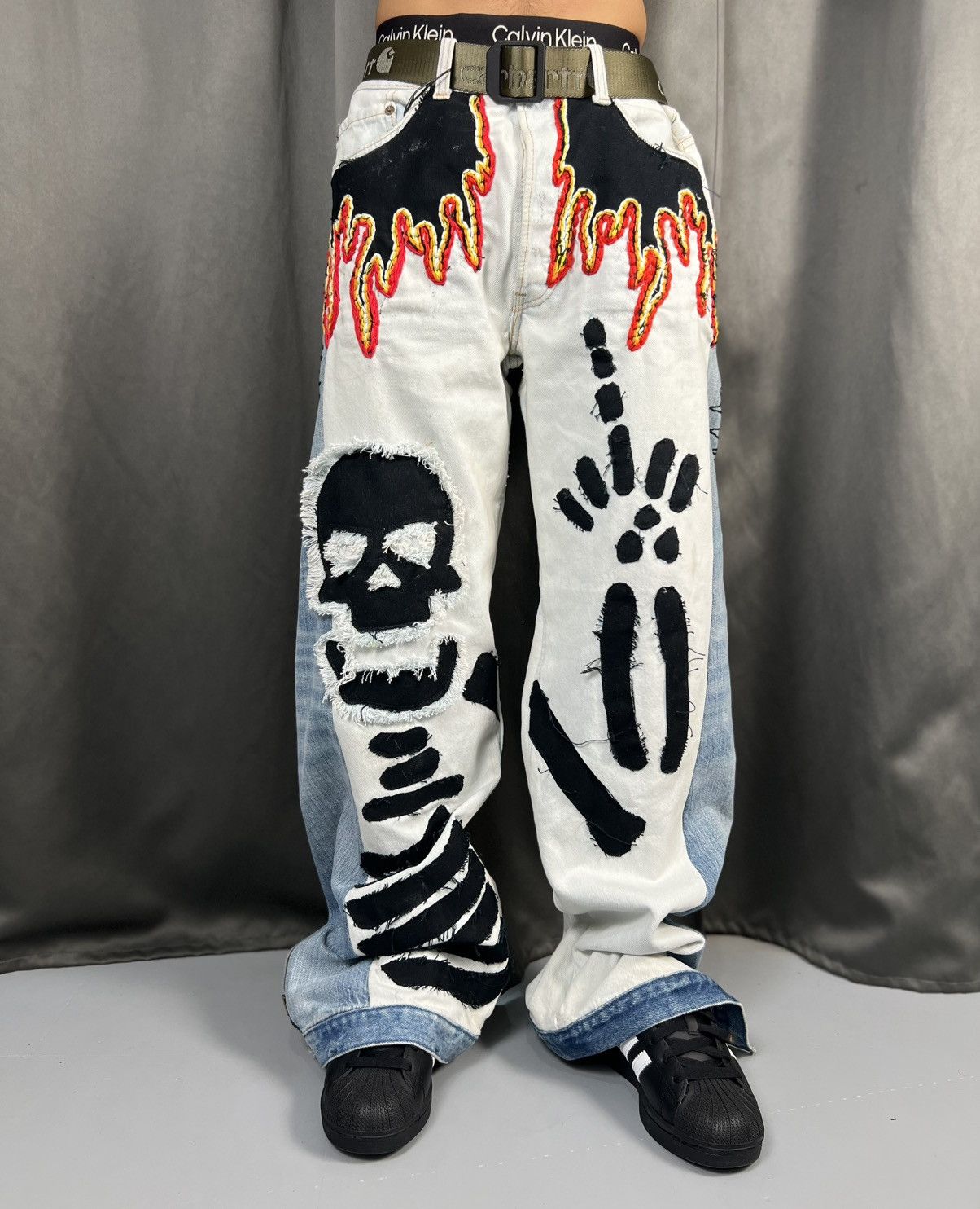 Better With Age 1of1 crazy reworked patch embroidered denim Size US 34 / EU 50 - 1 Thumbnail