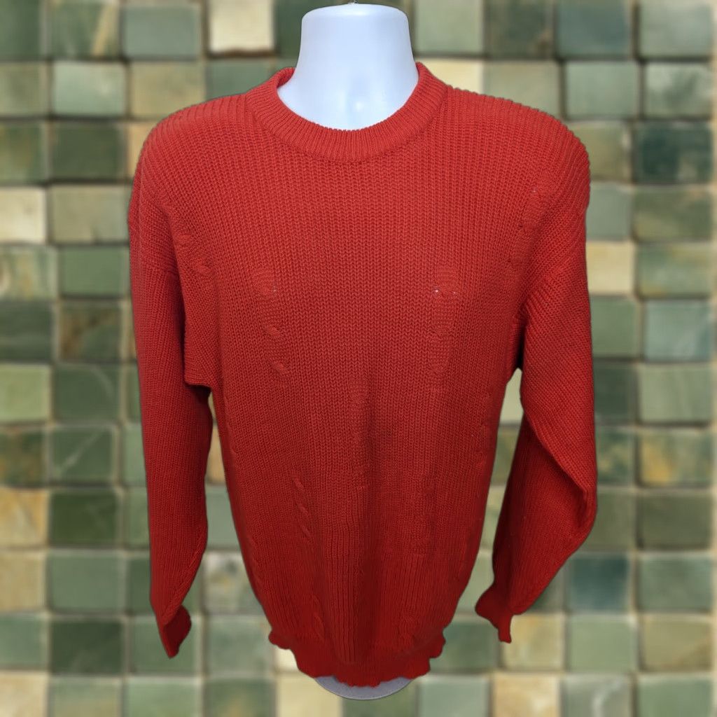 Vintage VINTAGE Expressions Dad Sweater Cosby 90s Mens Medium Crewneck Red S3C Crewneck (Sleeves 24) Size US M / EU 48-50 / 2 - 1 Thumbnail