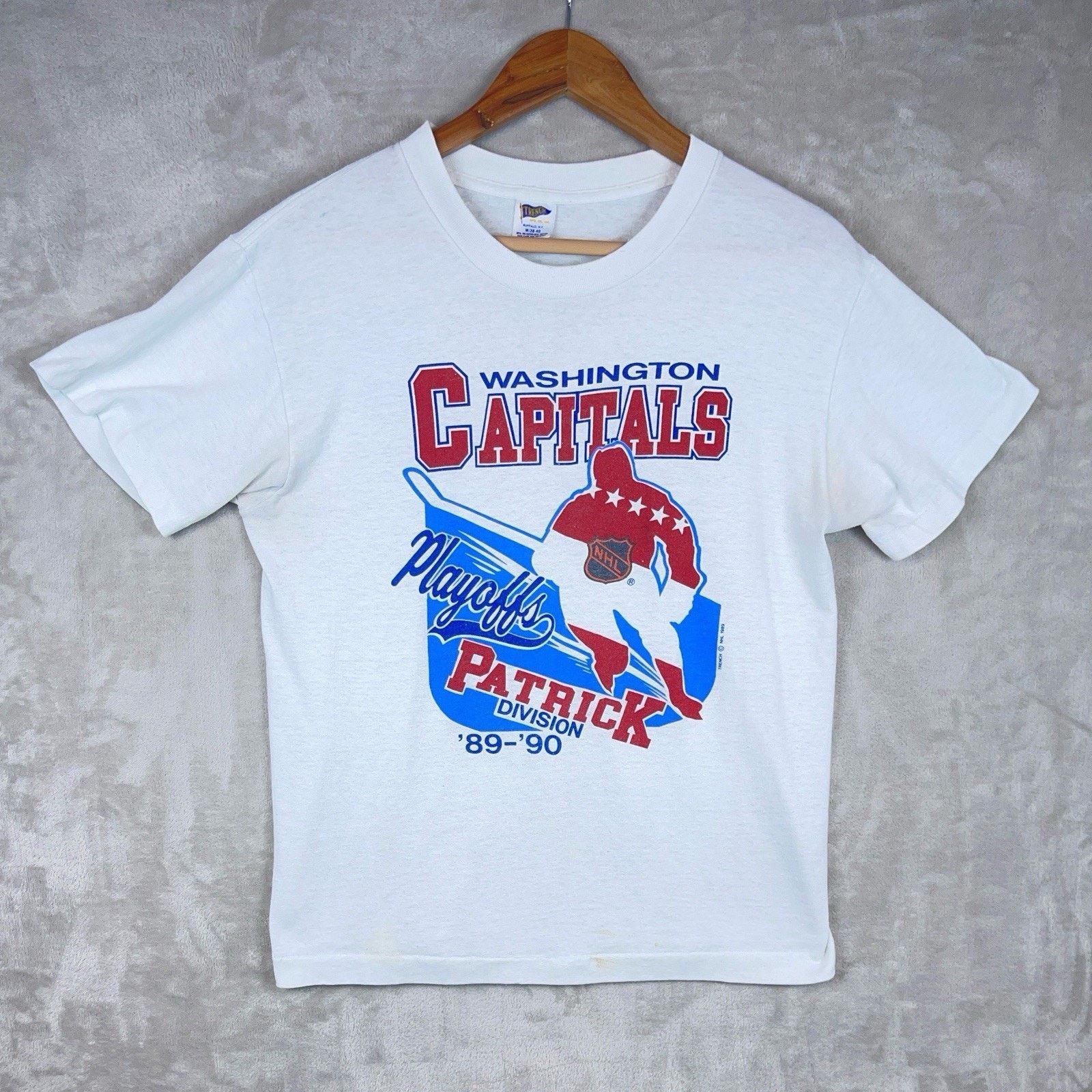 Other Vintage Washington Capitals 1989 Trench T Shirt Single Stitc Size US M / EU 48-50 / 2 - 1 Thumbnail