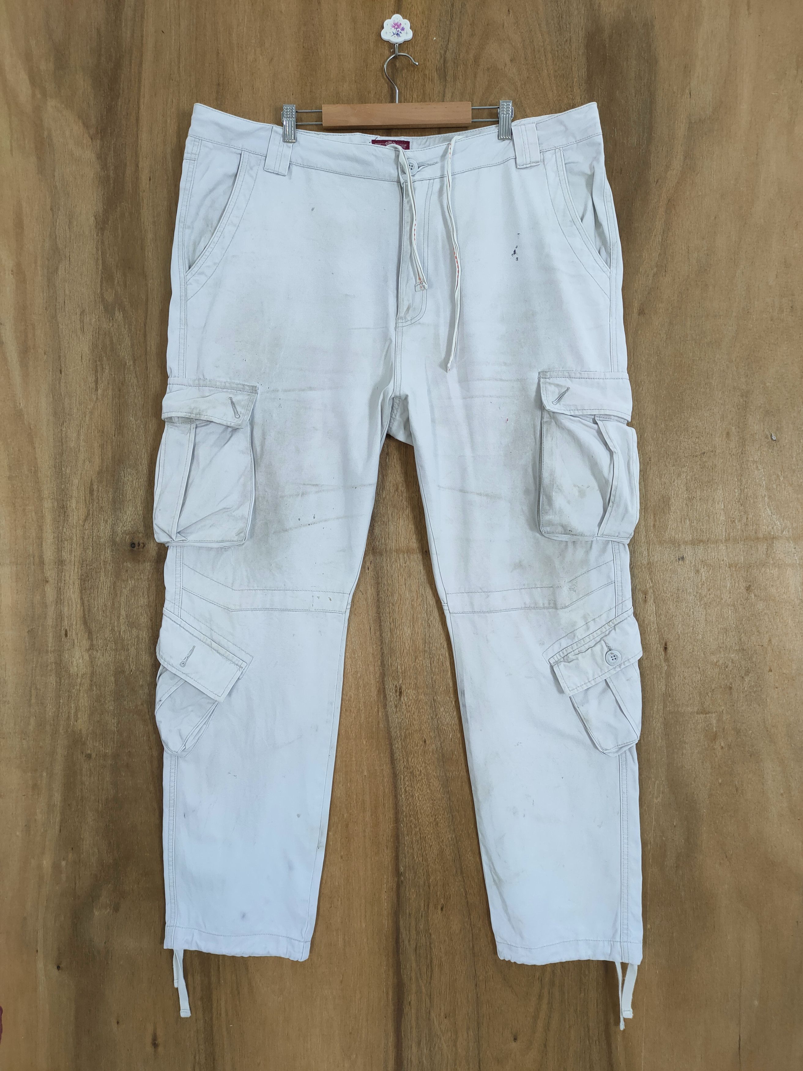 Japanese Brand MATCHSTICK RUSTY FADED WHITE CARGO PANTS Size US 40 / EU 56 - 1 Thumbnail