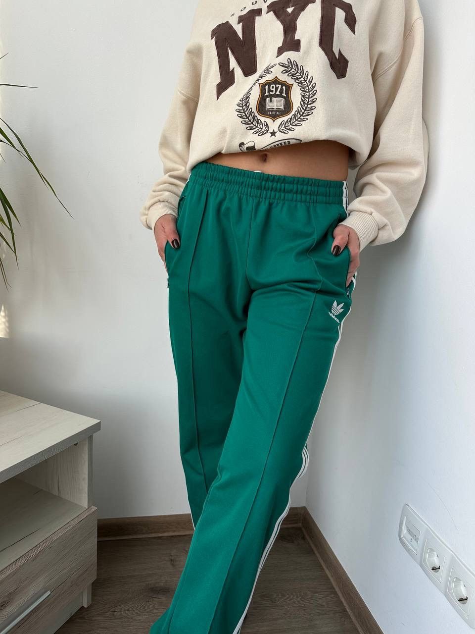 Adidas × Vintage Vintage Adidas Wide Y2K Sportswear Green Pants Size 27" / US 4 / IT 40 - 9 Thumbnail