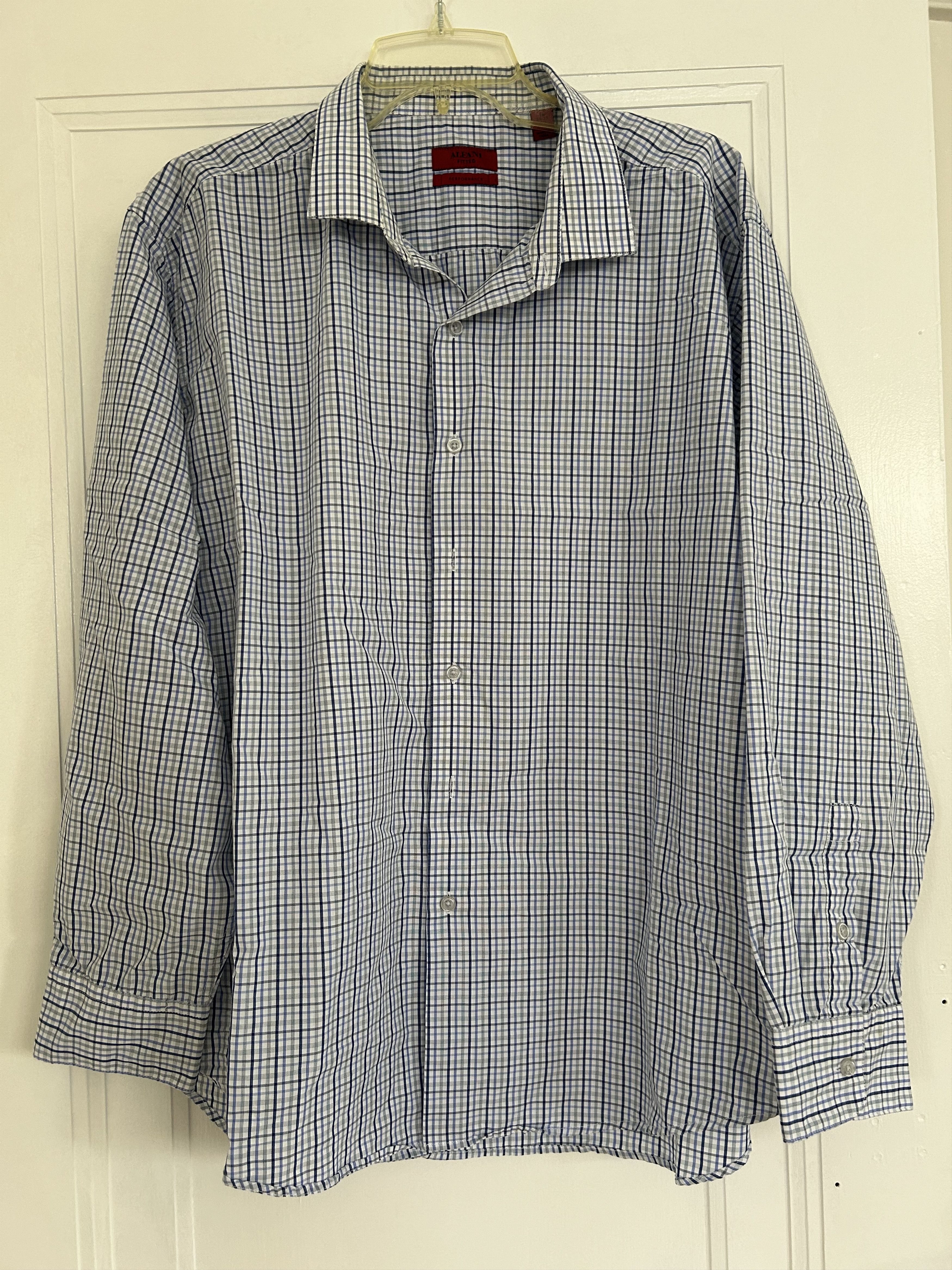 Alfani Alfani Button Down Shirt Plaid Check Fitted 18 34-35 XXL Size US XXL / EU 58 / 5 - 1 Thumbnail