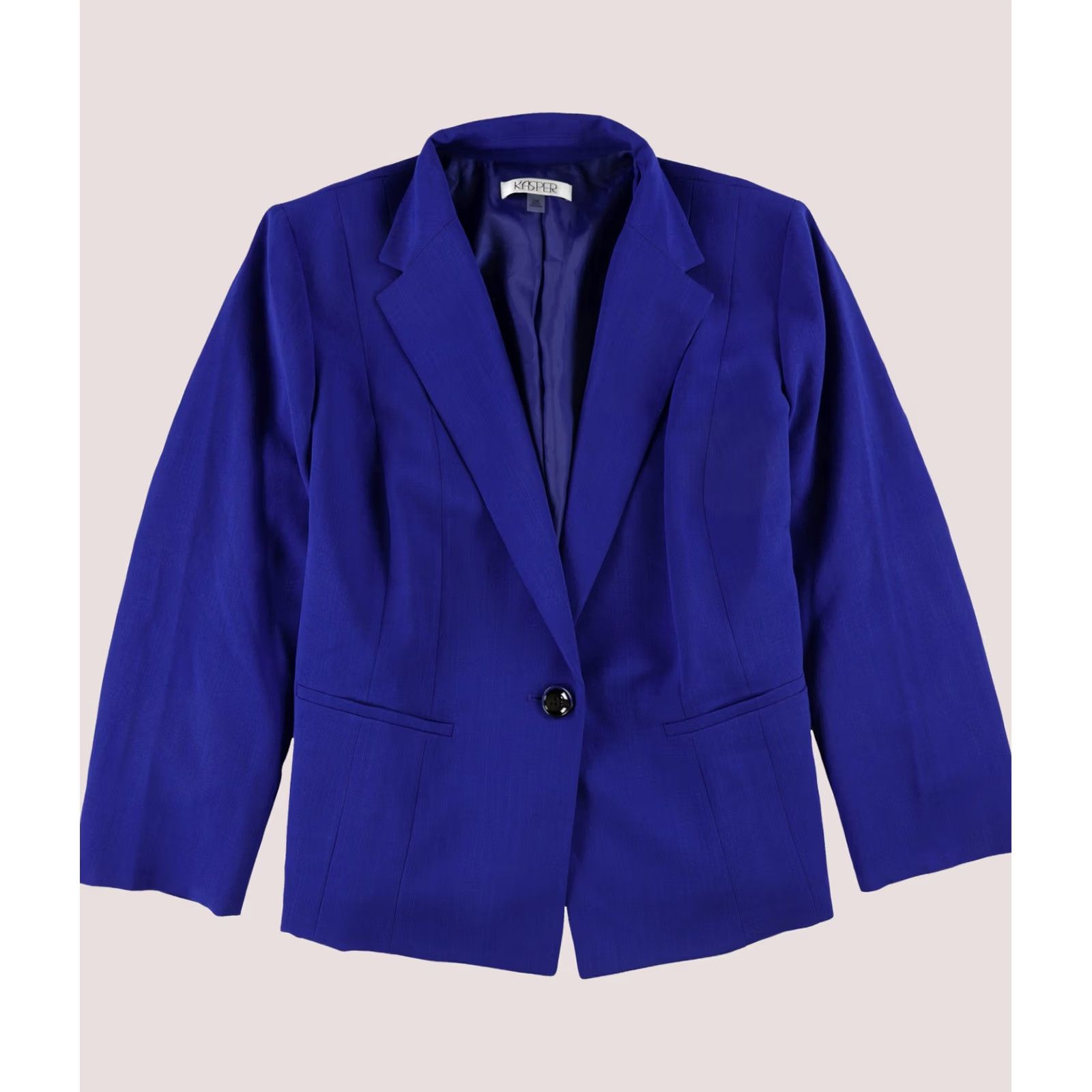 Kasper Kasper Womens Crepe Jacket Blue Plus Size 20W Size 3XL / US 20-22 - 1 Thumbnail