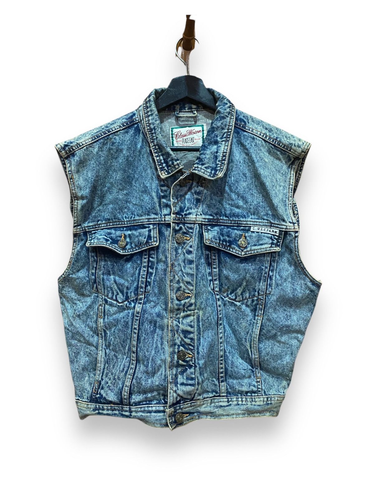 Other VINTAGE 80S CLASSIC WESTERN STONEWASHED DENIM JACKET Size US L / EU 52-54 / 3 - 1 Thumbnail