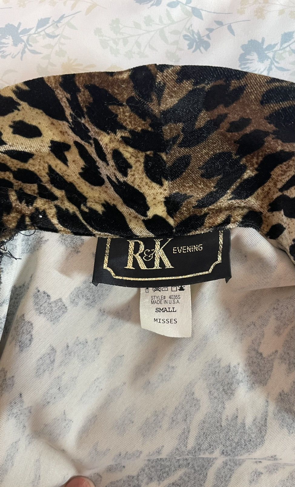 Vintage Vintage R&K Evenings Leopard Velvet Jacket/Blazer Size S / US 4 / IT 40 - 5 Thumbnail