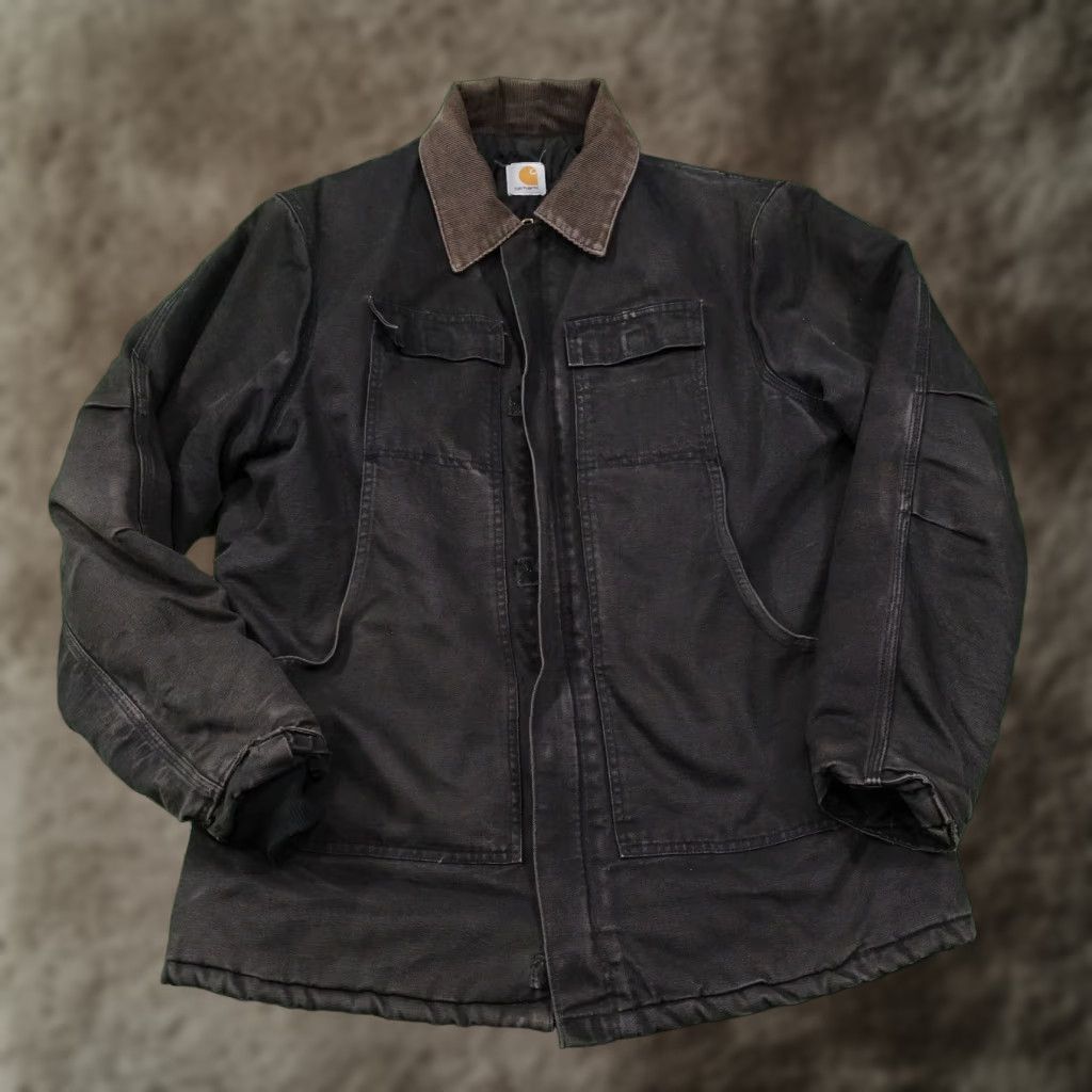 Carhartt VINTAGE CARHARTT JACKET XL BLACK FULL ZIP QUILT LINED DUCK CANVAS MENS Size US XL / EU 56 / 4 - 1 Thumbnail