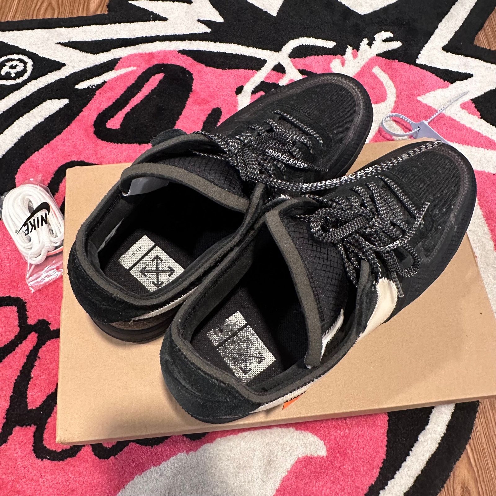 Nike × Off-White Nike Air Force 1 Low Off-White “Black” - Size 11.5 - Used Size US 11.5 / EU 44-45 - 7 Thumbnail