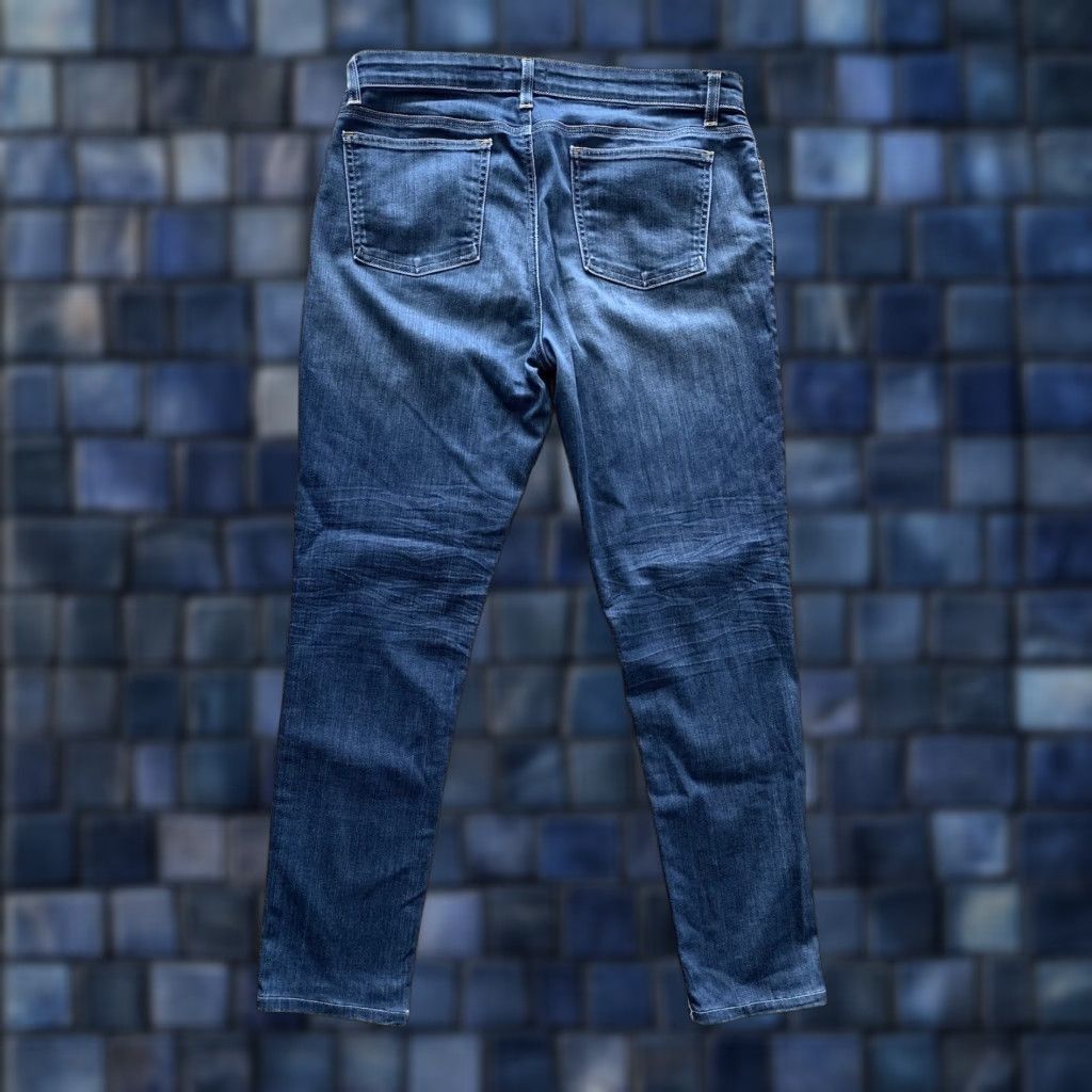 Eileen Fisher EILEEN FISHER Jeans Women's 32x28 Dark Wash Denim Mid Rise Stretch Skinny 10 Blue City College Preppy Modern Womens Size 32" / US 10 / IT 46 - 1 Thumbnail