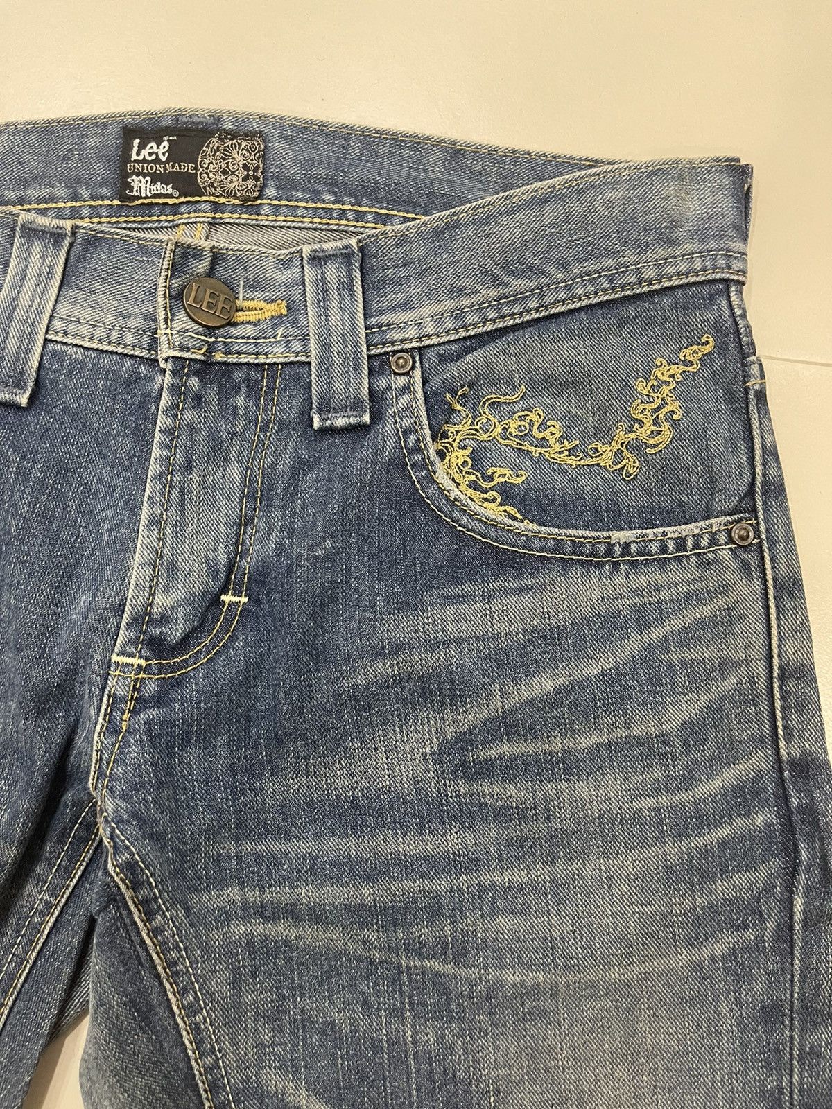 Vintage FLARE JEANS MIDAS x LEE Union Made Bootcut Distressed Size US 31 - 4 Thumbnail