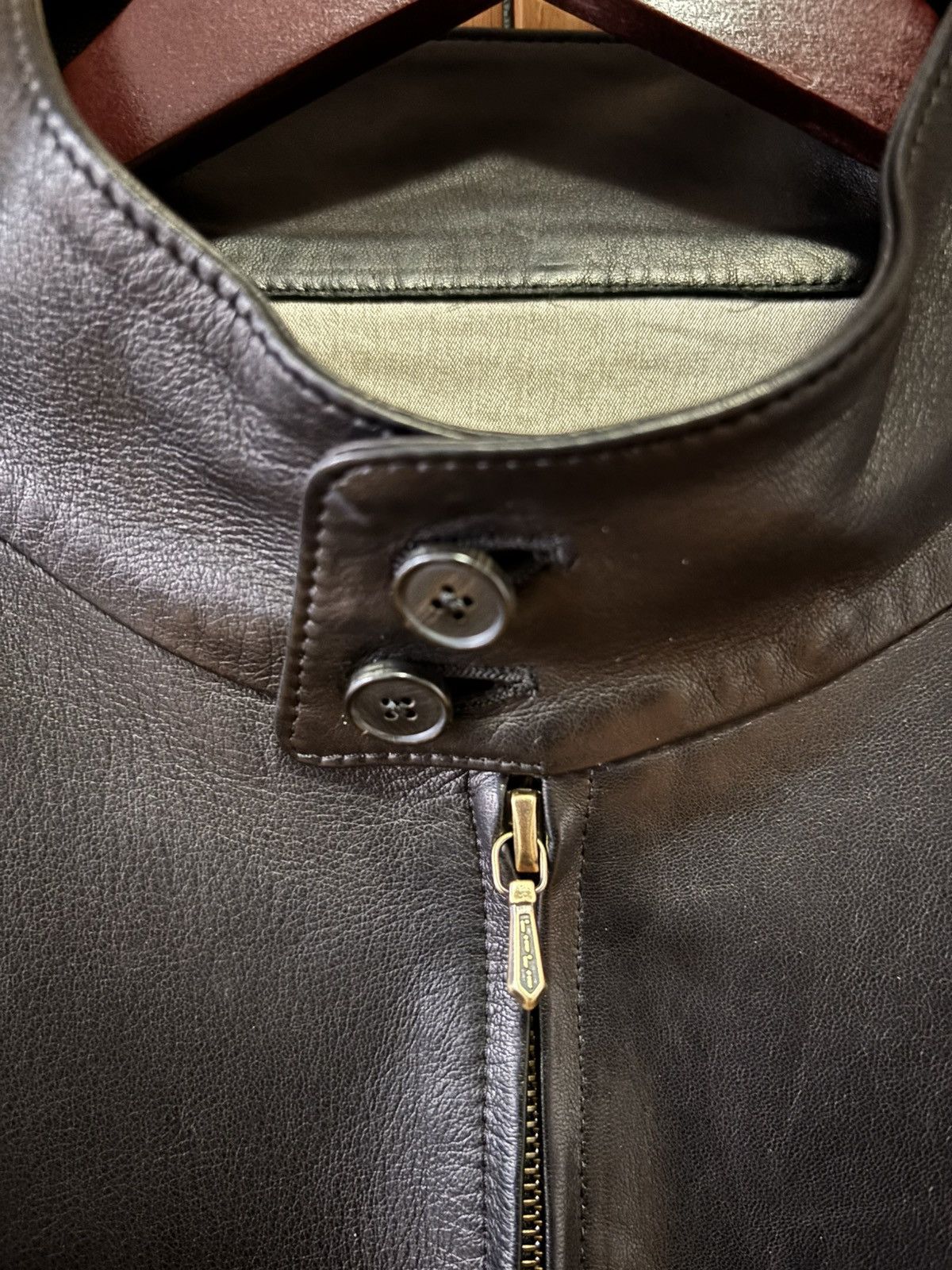 A.PRESSE A. PRESSE Leather Harrington-style Jacket Size US S / EU 44-46 / 1 - 4 Thumbnail