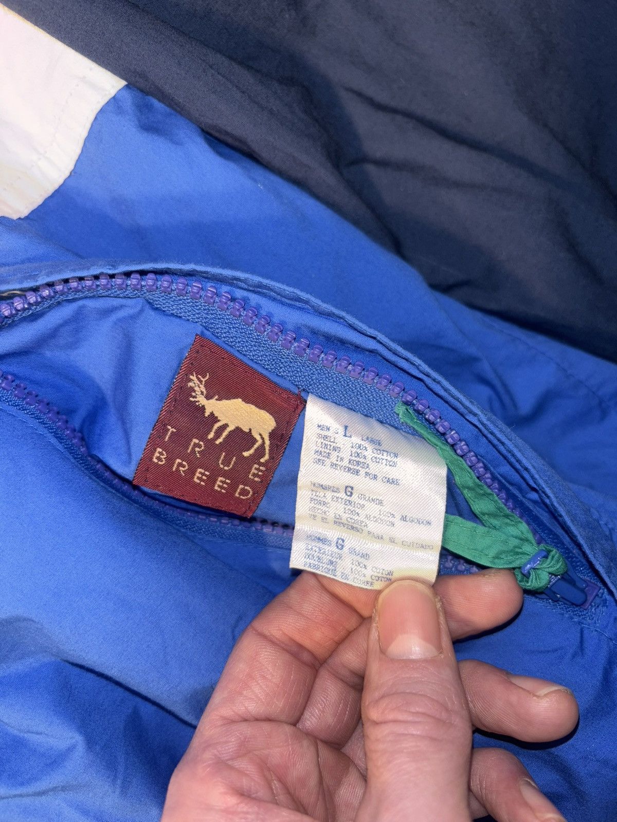 Vintage Vtg True Breed Reversible 90’s Windbreaker Parka Jacket Size US L / EU 52-54 / 3 - 4 Thumbnail