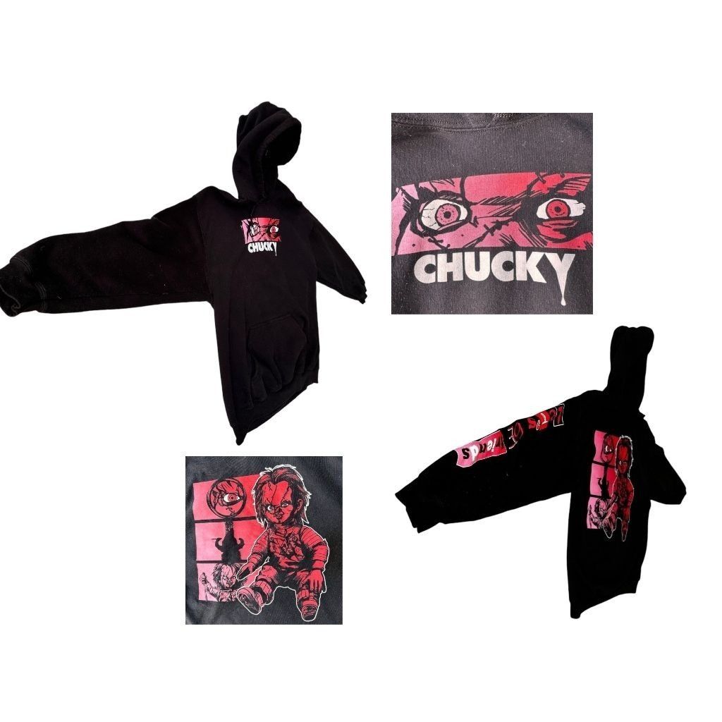 Other Chucky Let's Be Friends Hoodie Unisex Sz L Black Halloween C Size US L / EU 52-54 / 3 - 11 Thumbnail
