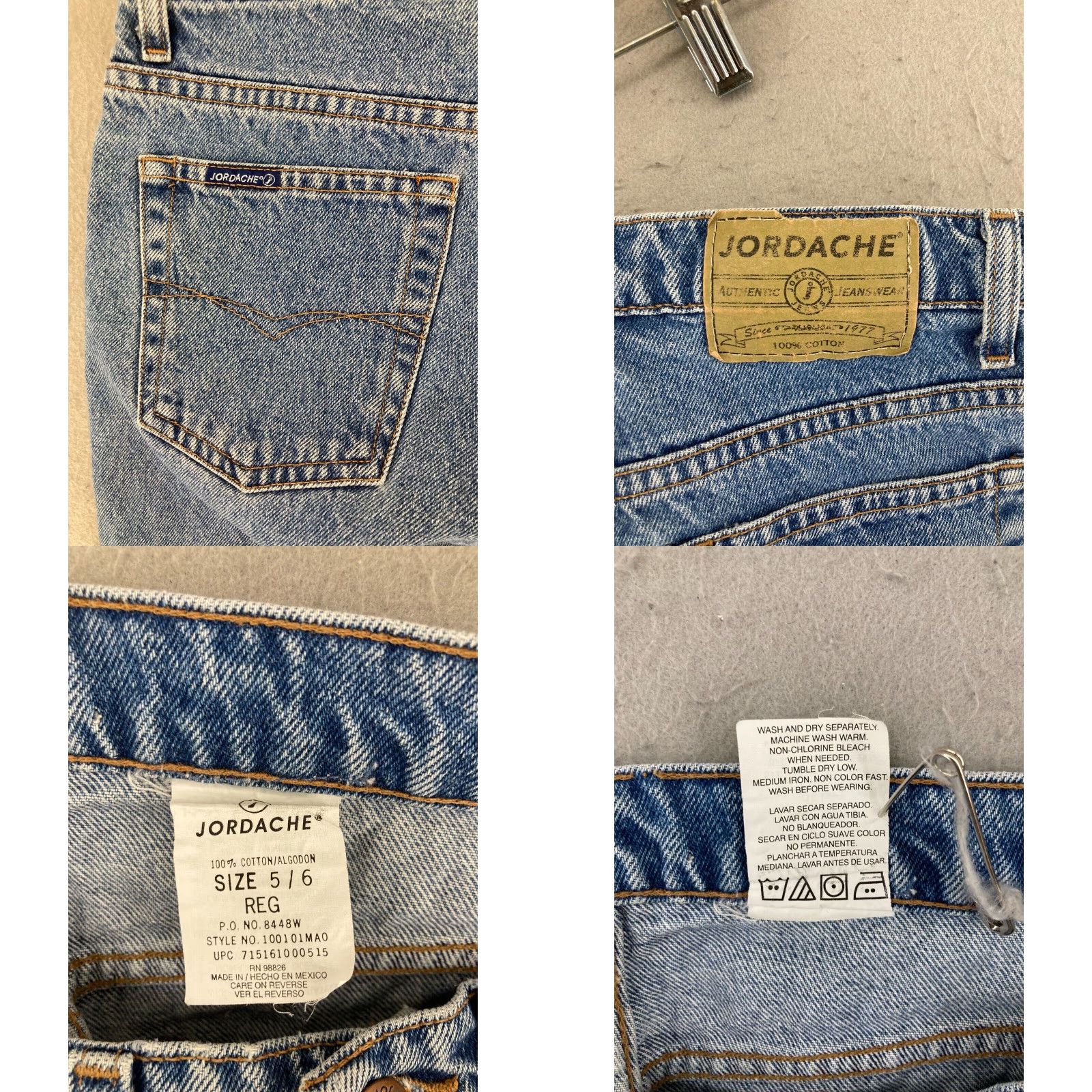 Jordache VINTAGE Jordache Jeans 5 Regular Blue High Rise Tapered 90s Womens Size 27" / US 4 / IT 40 - 8 Thumbnail