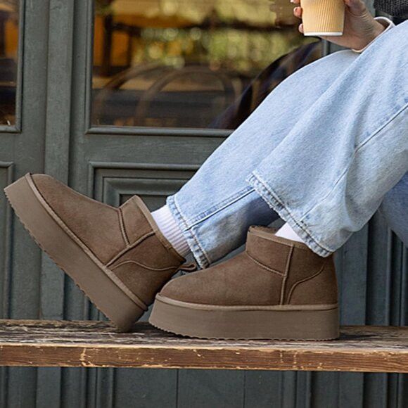 Other DREAM PAIRS Shearling-lined Winter Ankle Boots Size 11 Size US 11 / IT 41 - 1 Thumbnail