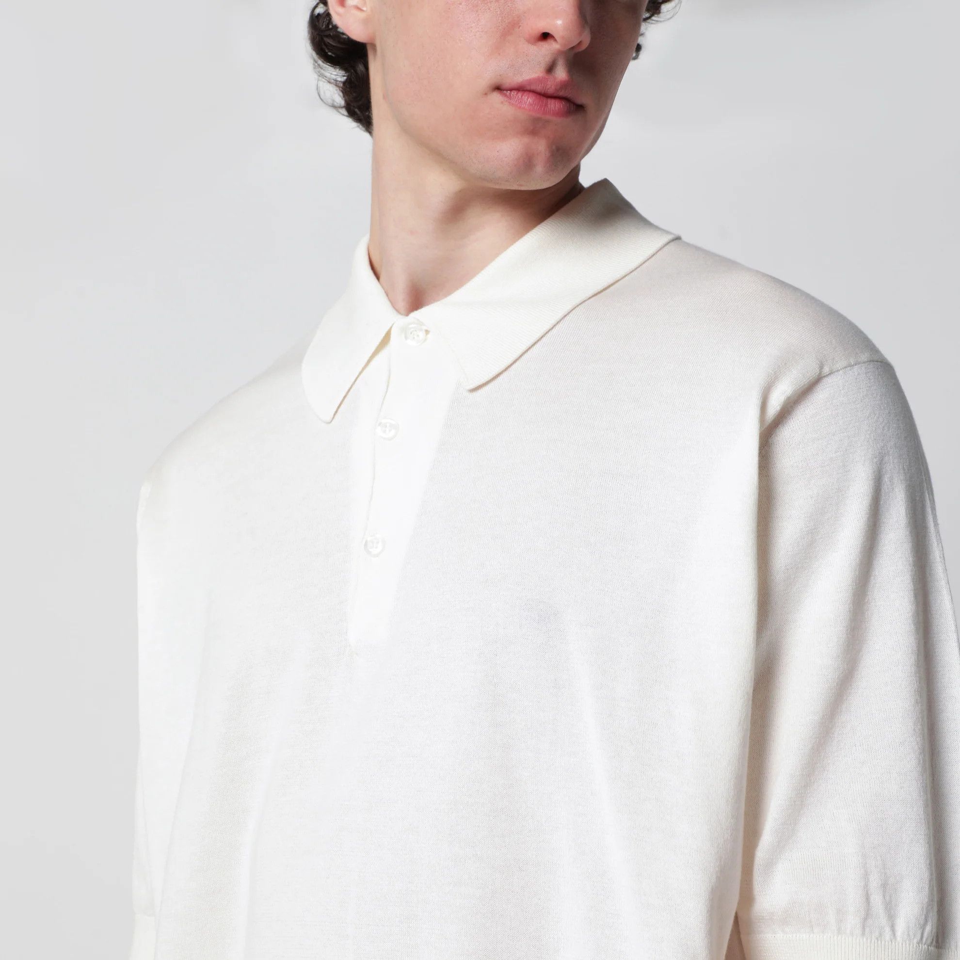 John Smedley o1d2blof0526 Cotton Polo Shirt in White Size US XXL / EU 58 / 5 - 3 Thumbnail