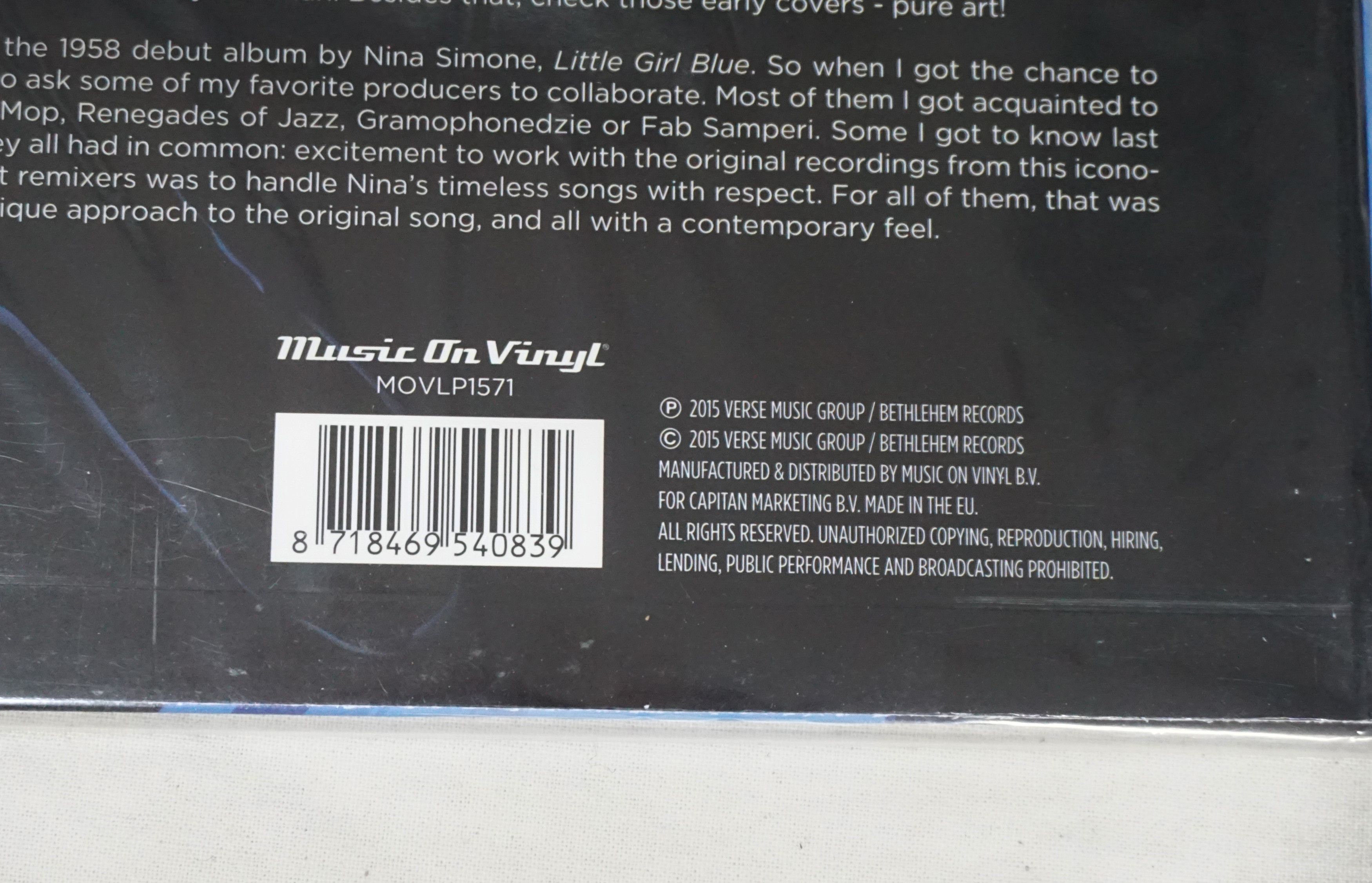 Vintage 2015 Nina Simone "Little Girl Blue (Remixed)" Vinyl, Ltd 750 Size ONE SIZE - 4 Thumbnail