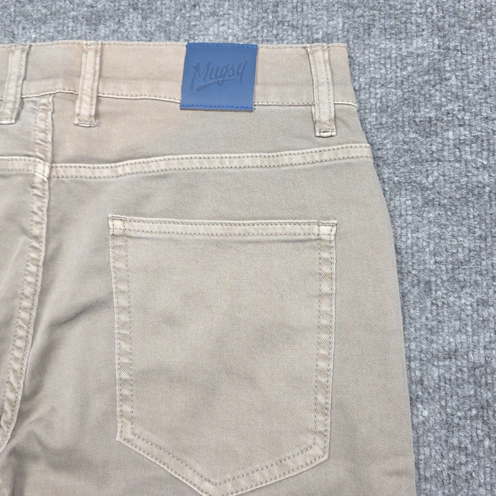 Vintage Mugsy Bucks Casual Mens Chino Pants 30 Regular Beige Comfort Stretch Slim Straight 5-Pocket Size US 30 / EU 46 - 4 Thumbnail