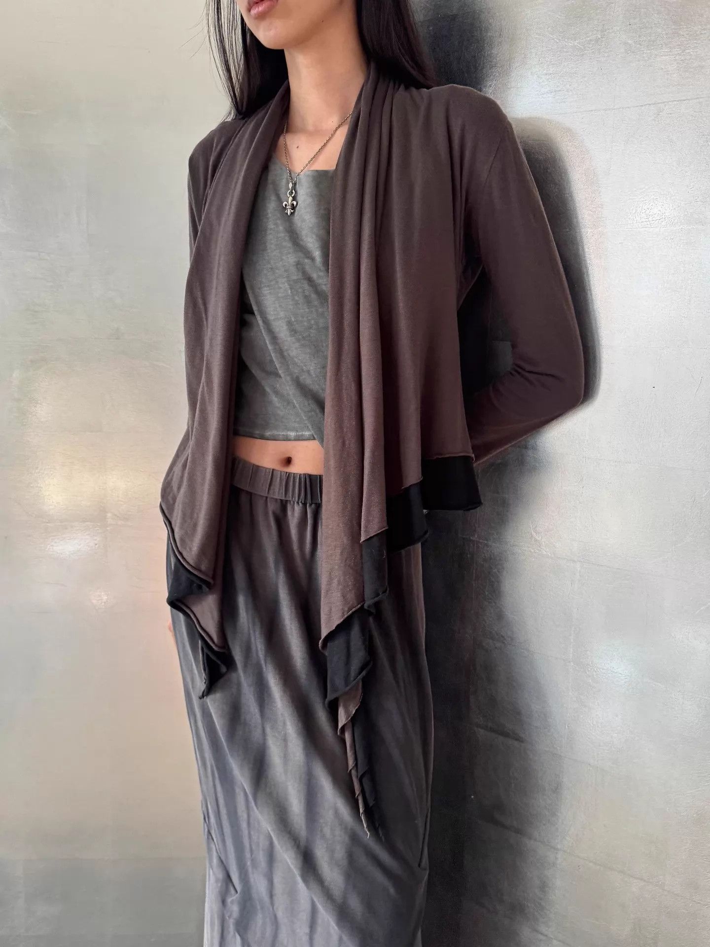 Other Dutch Double-Layer Color-Blocked Irregular Cardigan S Size S / US 4 / IT 40 - 3 Thumbnail