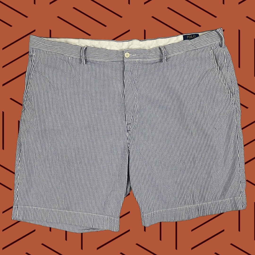 Polo Ralph Lauren Polo Ralph Lauren Shorts Chino Men 46 x 9" Blue White Striped Preppy Casual Golf Size US XXL / EU 58 / 5 - 1 Thumbnail