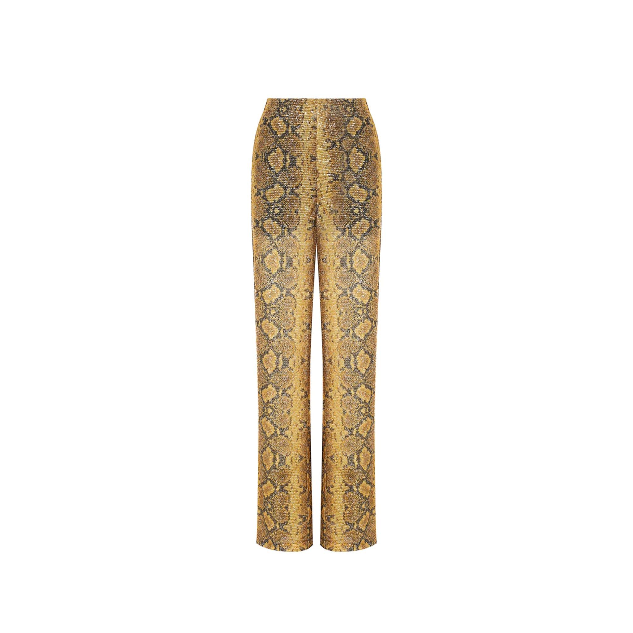 image of Gcds O1Mle0524 Python Sequins Sporty Pants In Multicolor, Women's (Size 28)