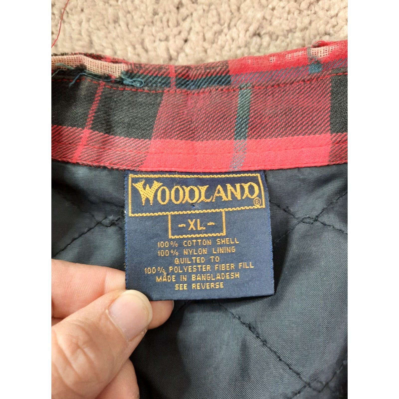 Vintage VINTAGE Woodland Flannel Quilt Lined Jacket Coat Shirt Red Mens XL Rockabilly Size US XL / EU 56 / 4 - 2 Thumbnail