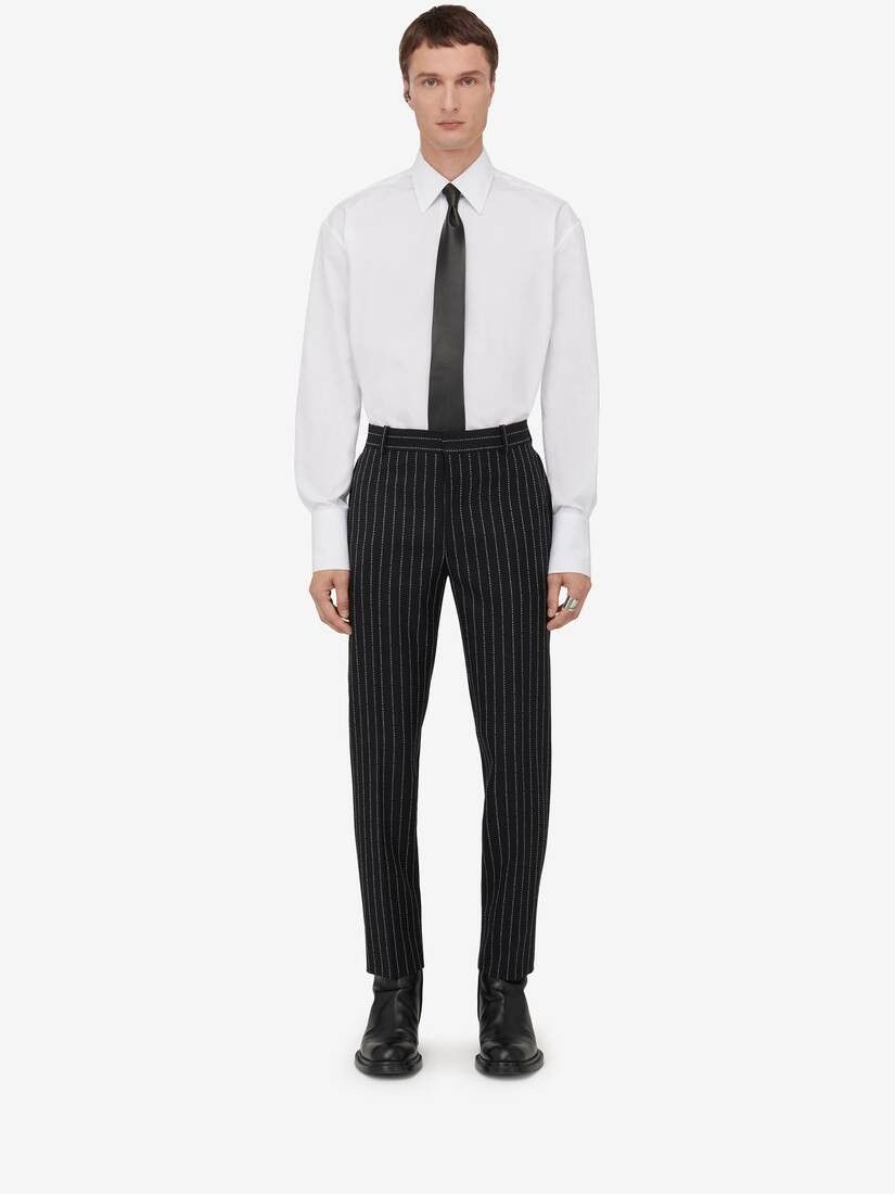 Alexander McQueen o1w1db10725 Tailored Cigarette Trousers in Black Size US 40 / EU 56 - 2 Thumbnail