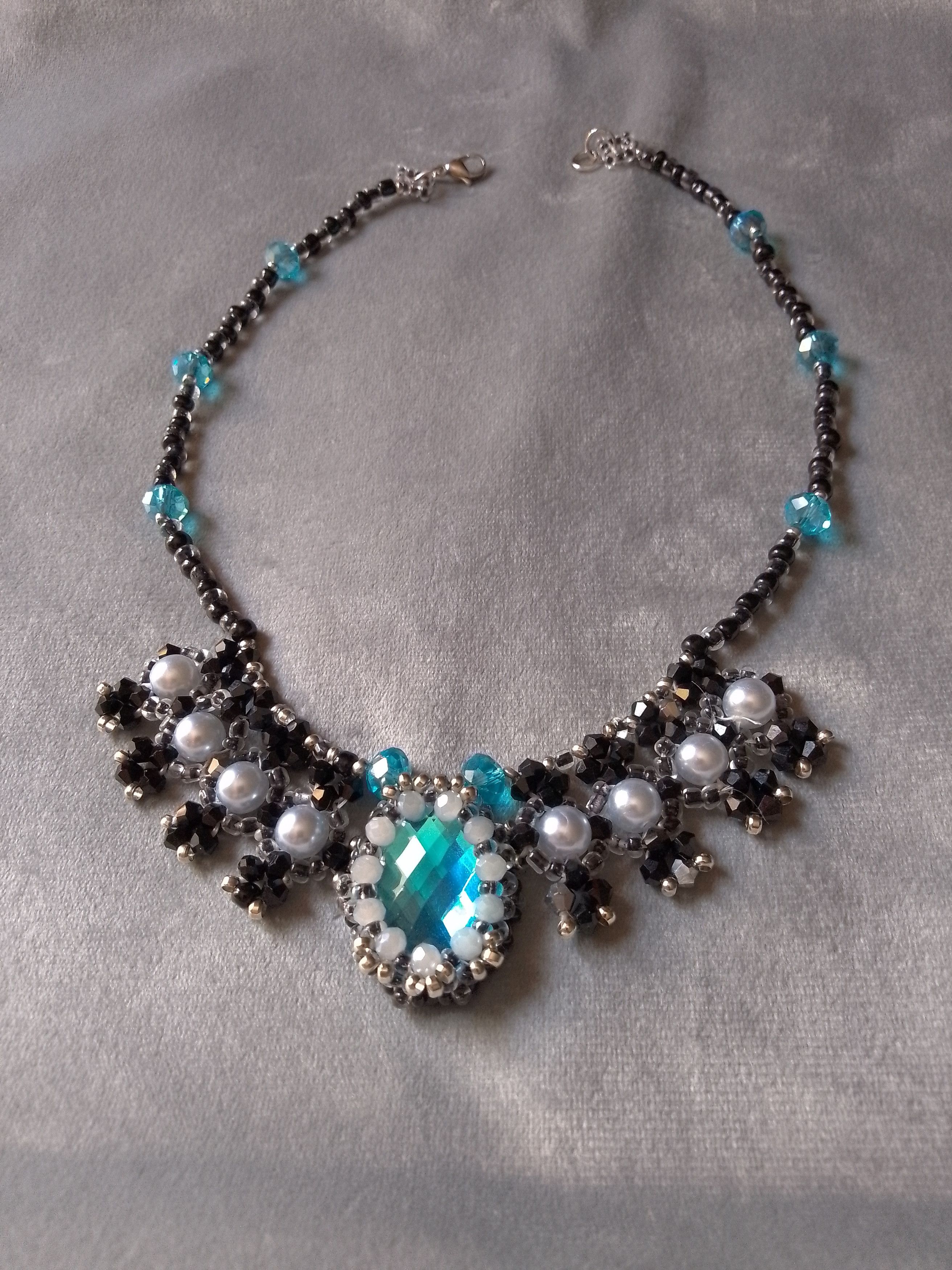 Handmade Necklace Black choker gothic victorian style Size ONE SIZE - 6 Thumbnail